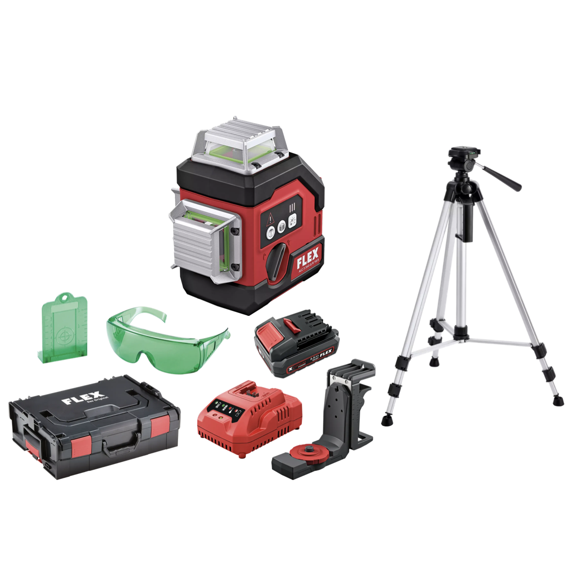 FLEX ALC 3/360-G/R 12 Set aku čárový laser 360° + LKS 65-170 F1/4 stativ