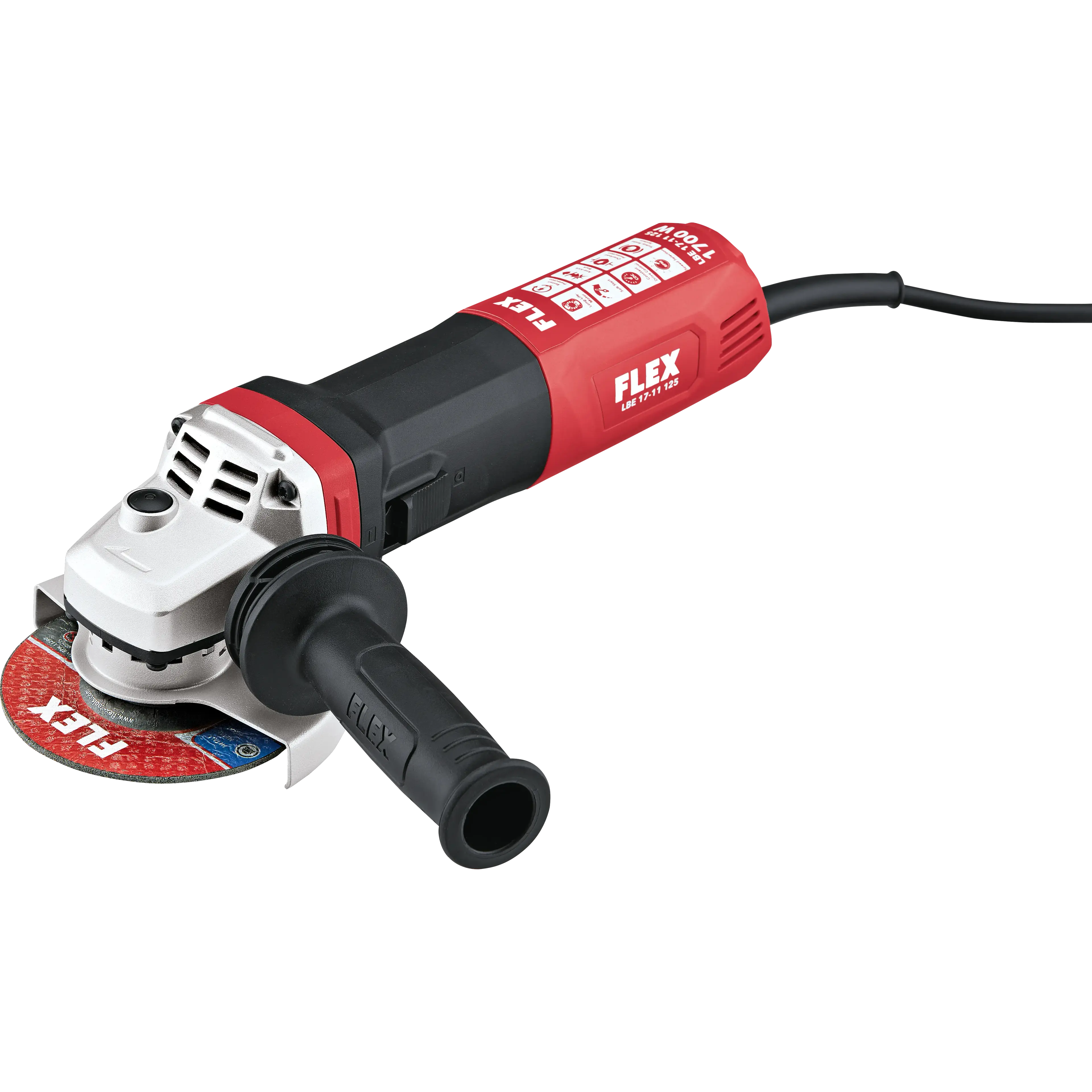 FLEX LBE 17-11 125, Úhlová bruska 1700 Wattů s variabilními otáčkami a brzdou, 125 mm