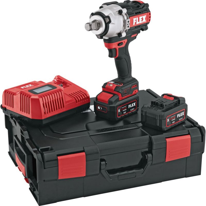 FLEX IW 3/4" 1600 18-EC/5.0 Set, Rázový utahovák 3/4, 2100Nm