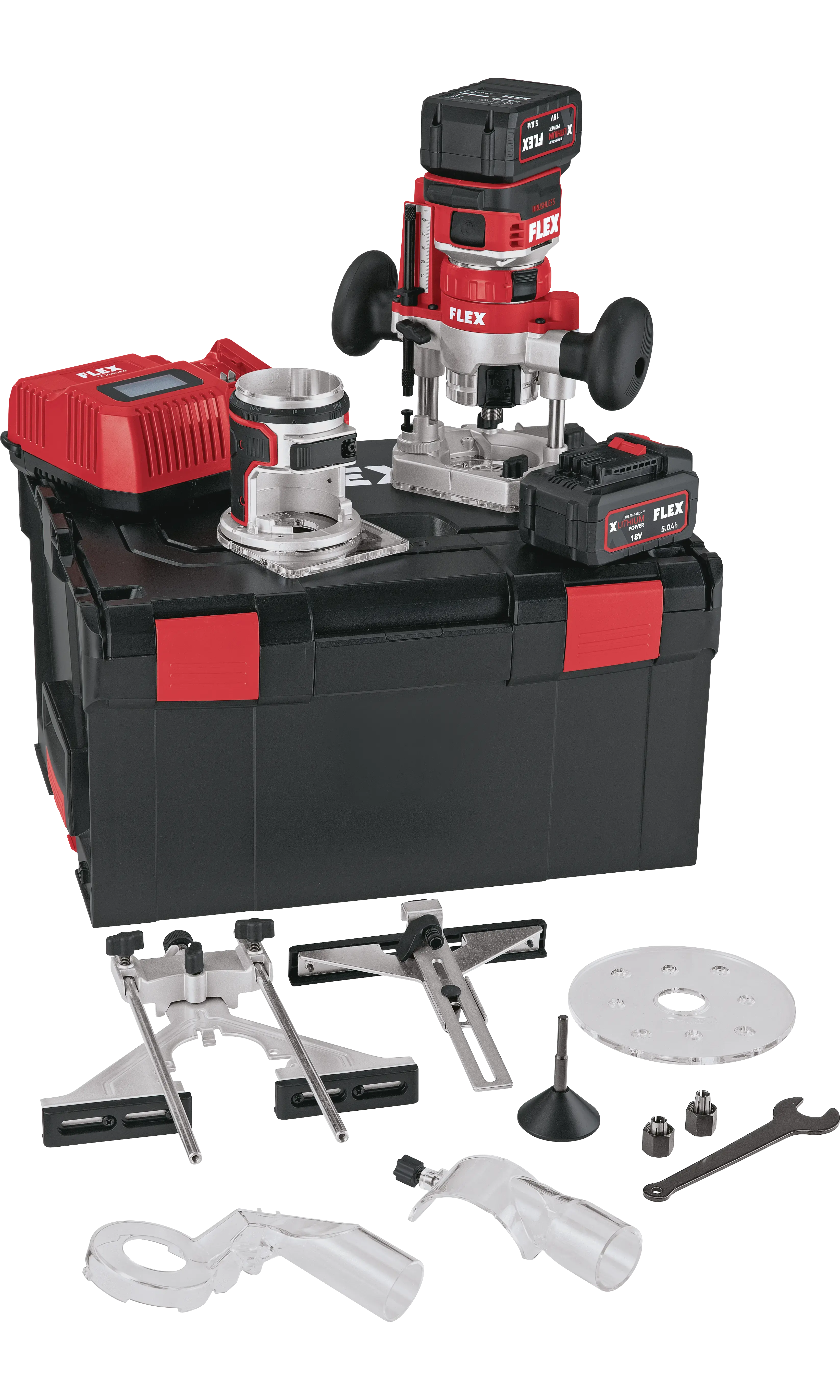 FLEX CER 18.0-EC/5.0 Set, Aku hranová a horní frézka 18 V