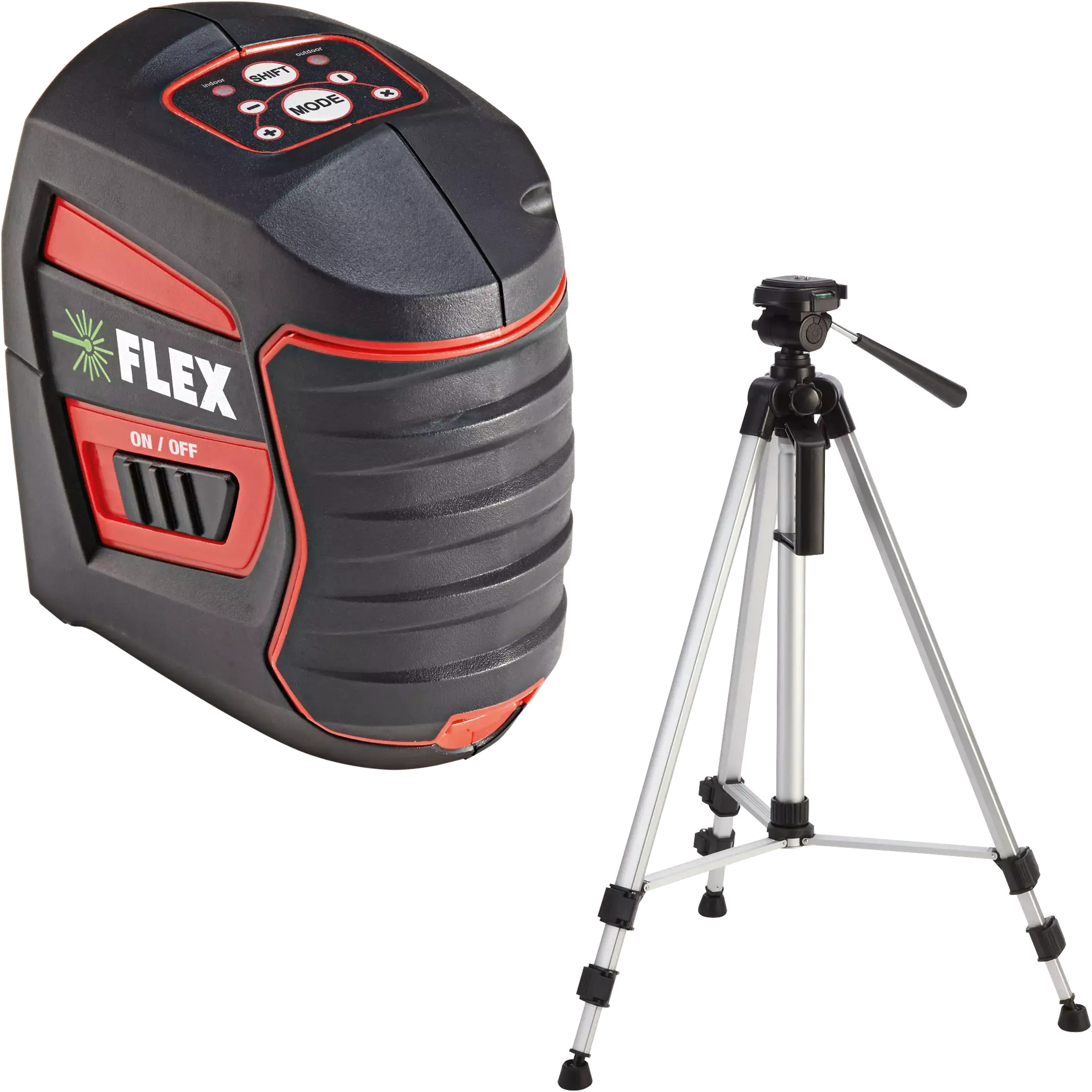 FLEX ALC 2/1-G/R + LKS 65-170 F 1/4 Samonivelační křížový čárový laser + stativ