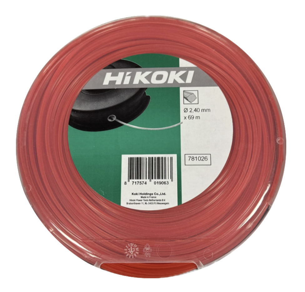 Hikoki žací struna 2,4 m x 69 m čtvercová