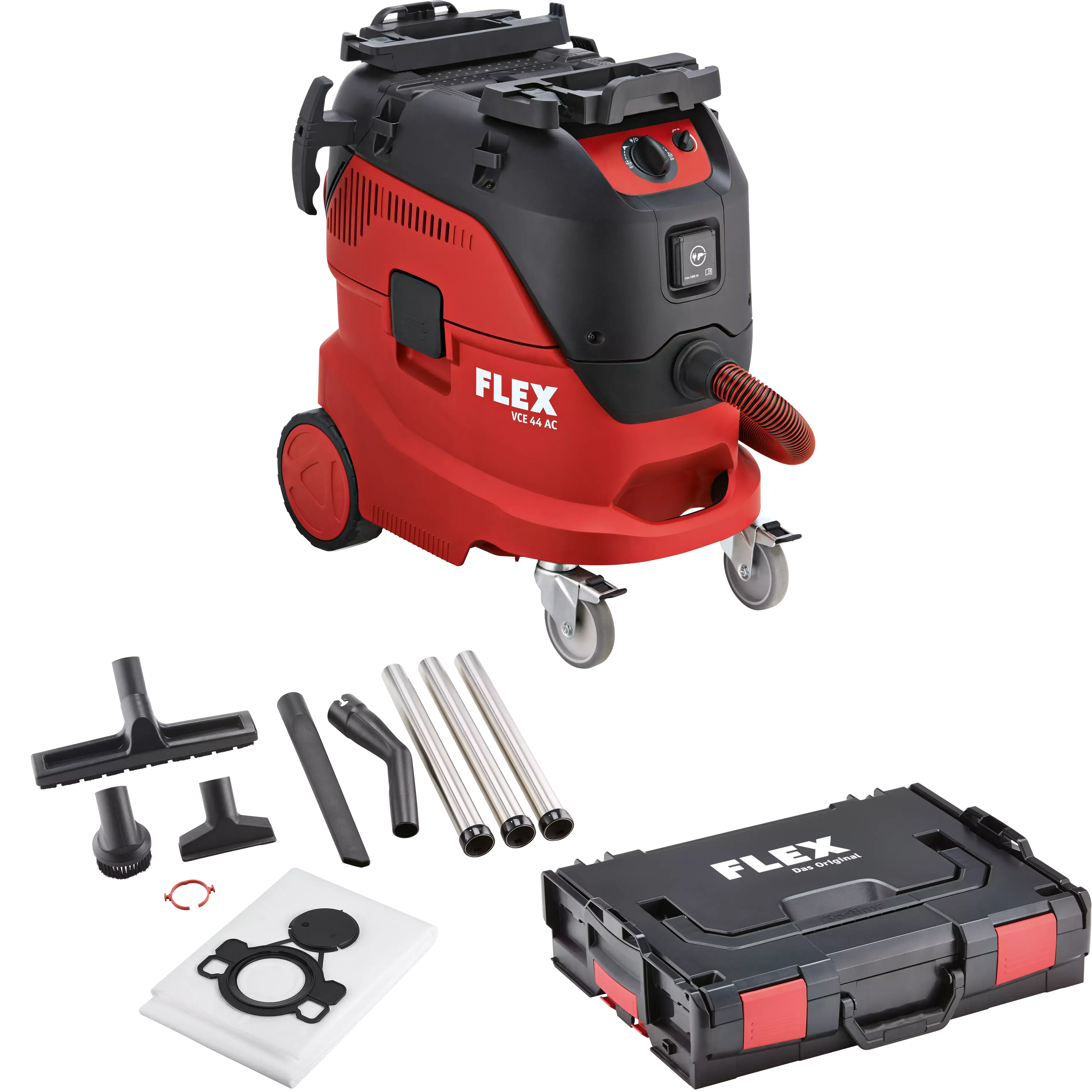 FLEX VCE 44 L AC-Set, Bezpečnostní vysavač s automatickým čištěním filtru, 42 l, třída L + fleecové filtrační sáčky