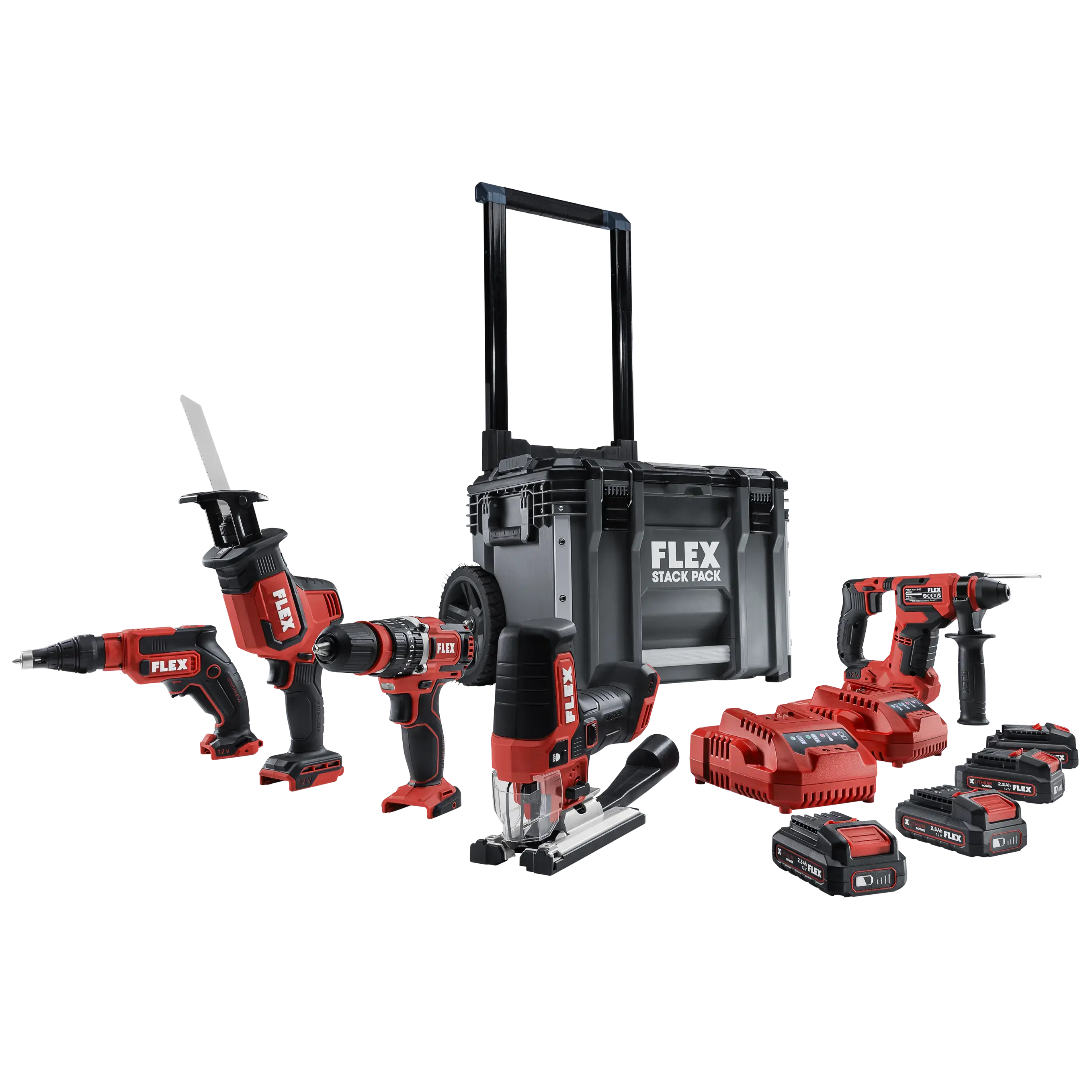 FLEX 12 V STACK PACK Set, Akční sada nářadí 12v