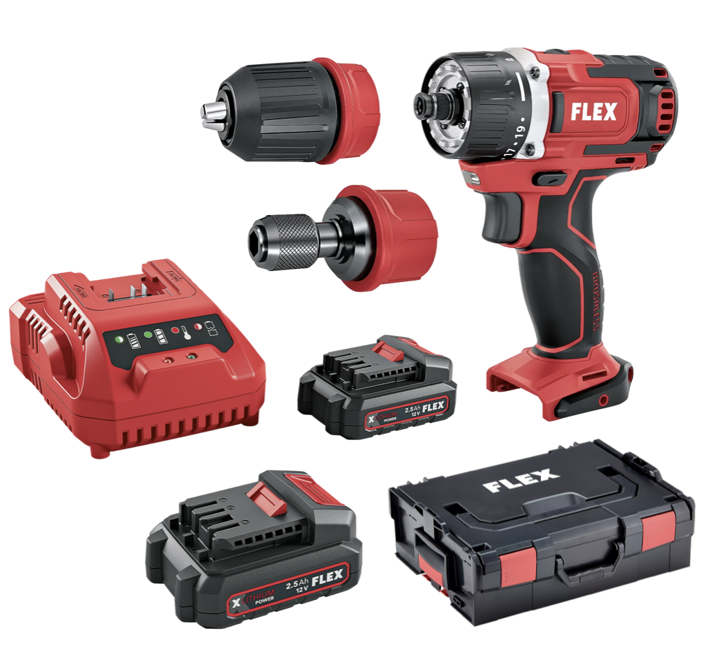 FLEX DD 2G 12-EC 2.5 Set, 2-rychlostní aku-šroubovák 58Nm, 12 V, plná verze