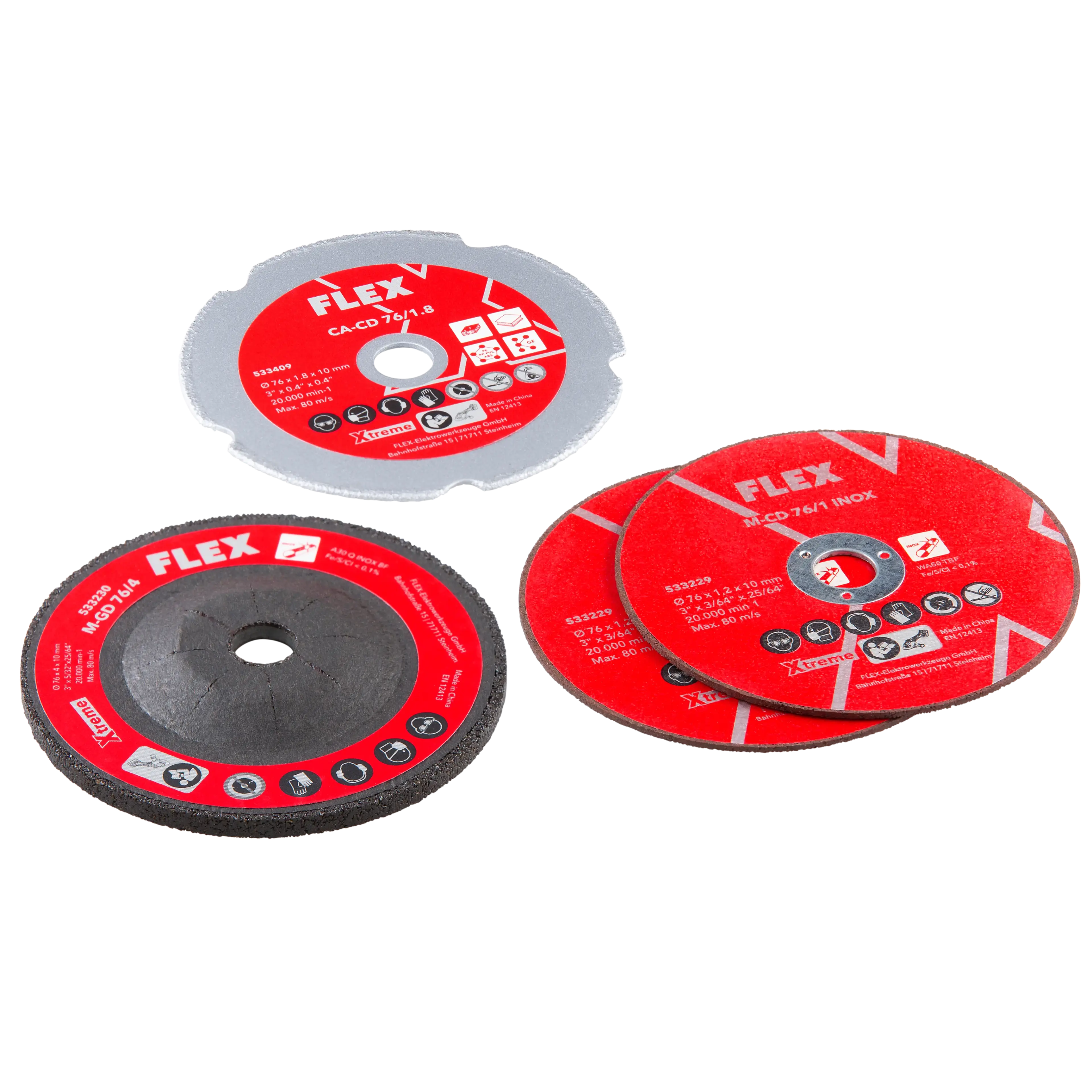 FLEX S-Set LBE76 Startovací sada kotoučů pro řezání/broušení