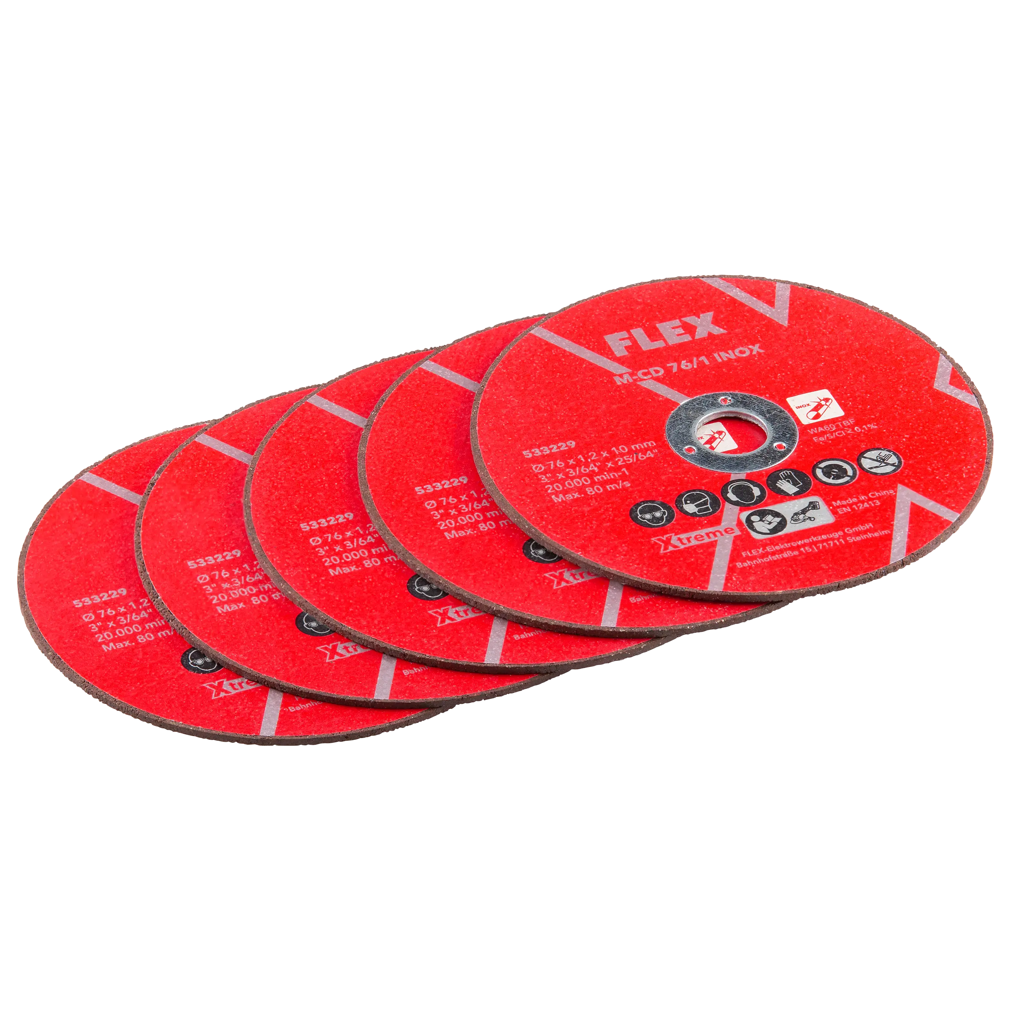 FLEX M-CD 76/1 INOX VE5 Tenké řezací kotouče (1 mm) na ušlechtilou ocel