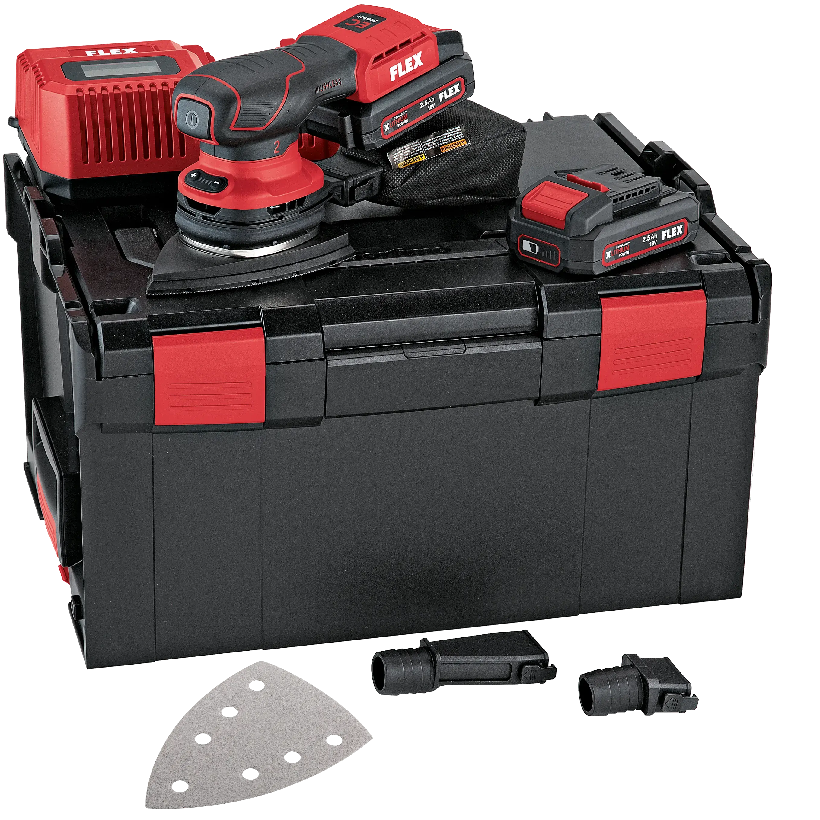 FLEX ODE 2-100 18-EC/2.5 Set, Aku delta bruska s regulací otáček bezuhlíková 18 V + Akce brusivo 100ks
