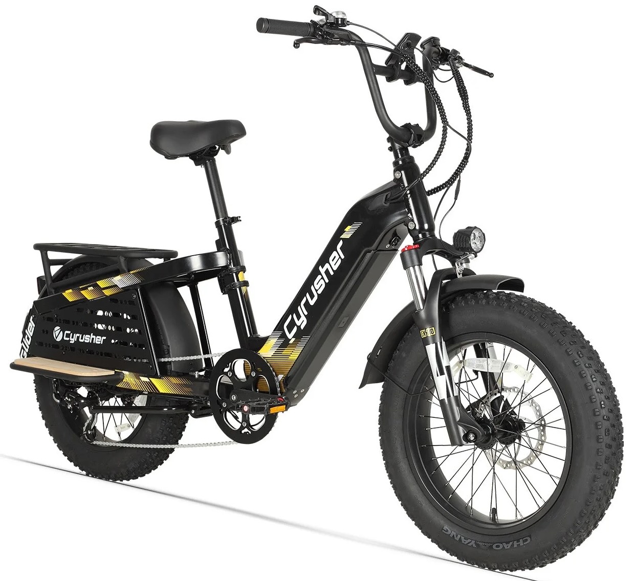 Cyrusher Glider nákladní elektrokolo s nízkým rámem černé