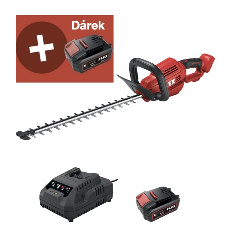 FLEX GHT 55 18-EC + AP 18/5.0 + CA 18.0-LD, Aku nůžky na živý plot 18 V