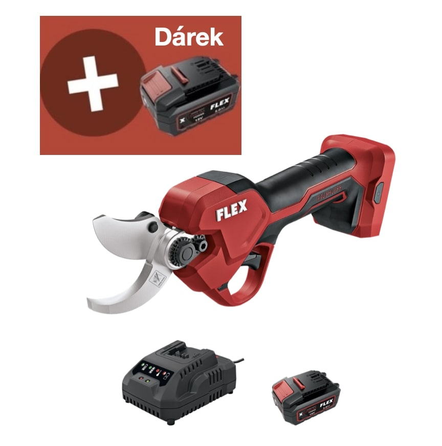FLEX GPS 35 18-EC + AP 18/5.0 + CA 18.0-LD, Akumulátorové zahradní nůžky 18 V