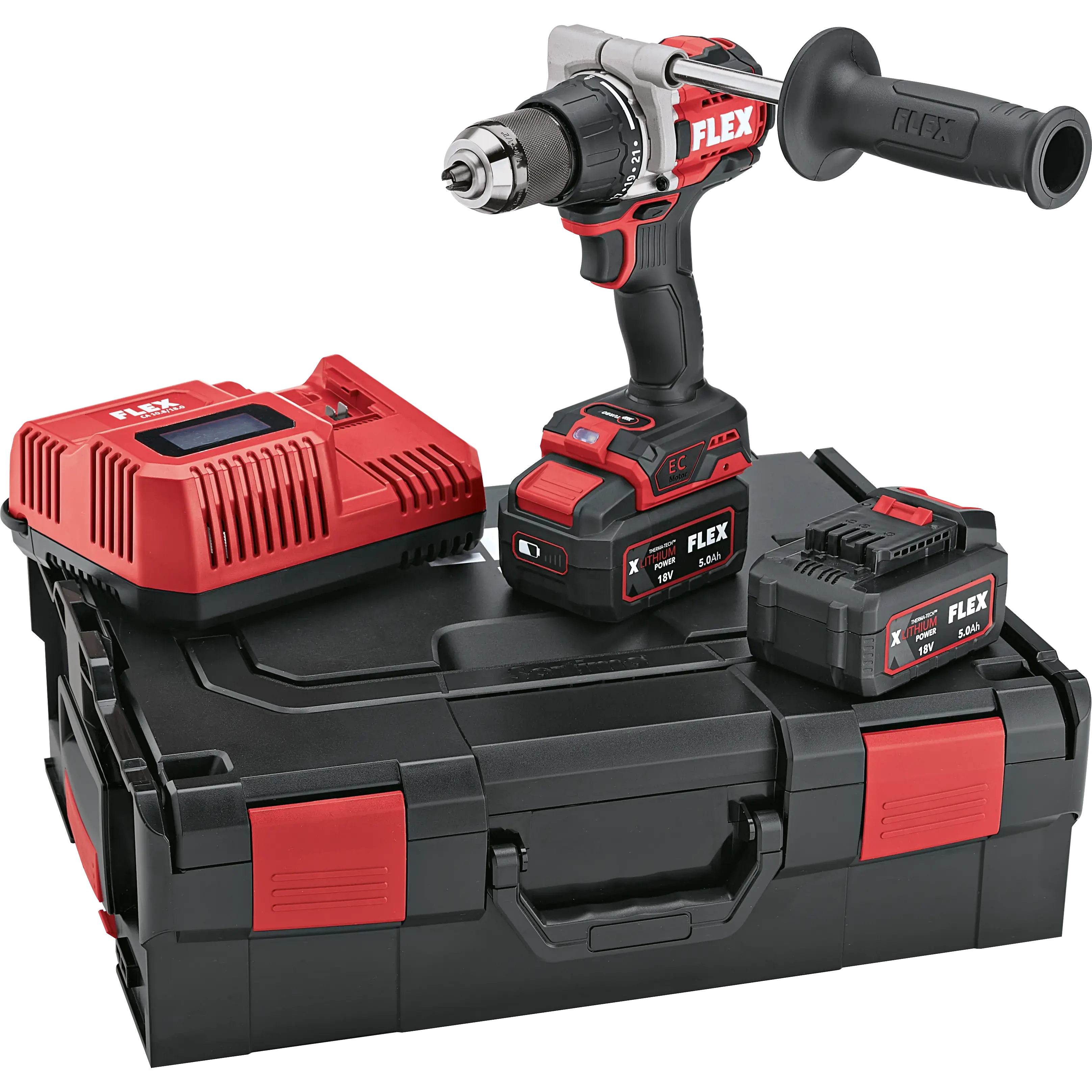 FLEX DD 2G 18.0-EC HD/5.0 Set, 158Nm aku šroubovák a funkcí turbo 18 V