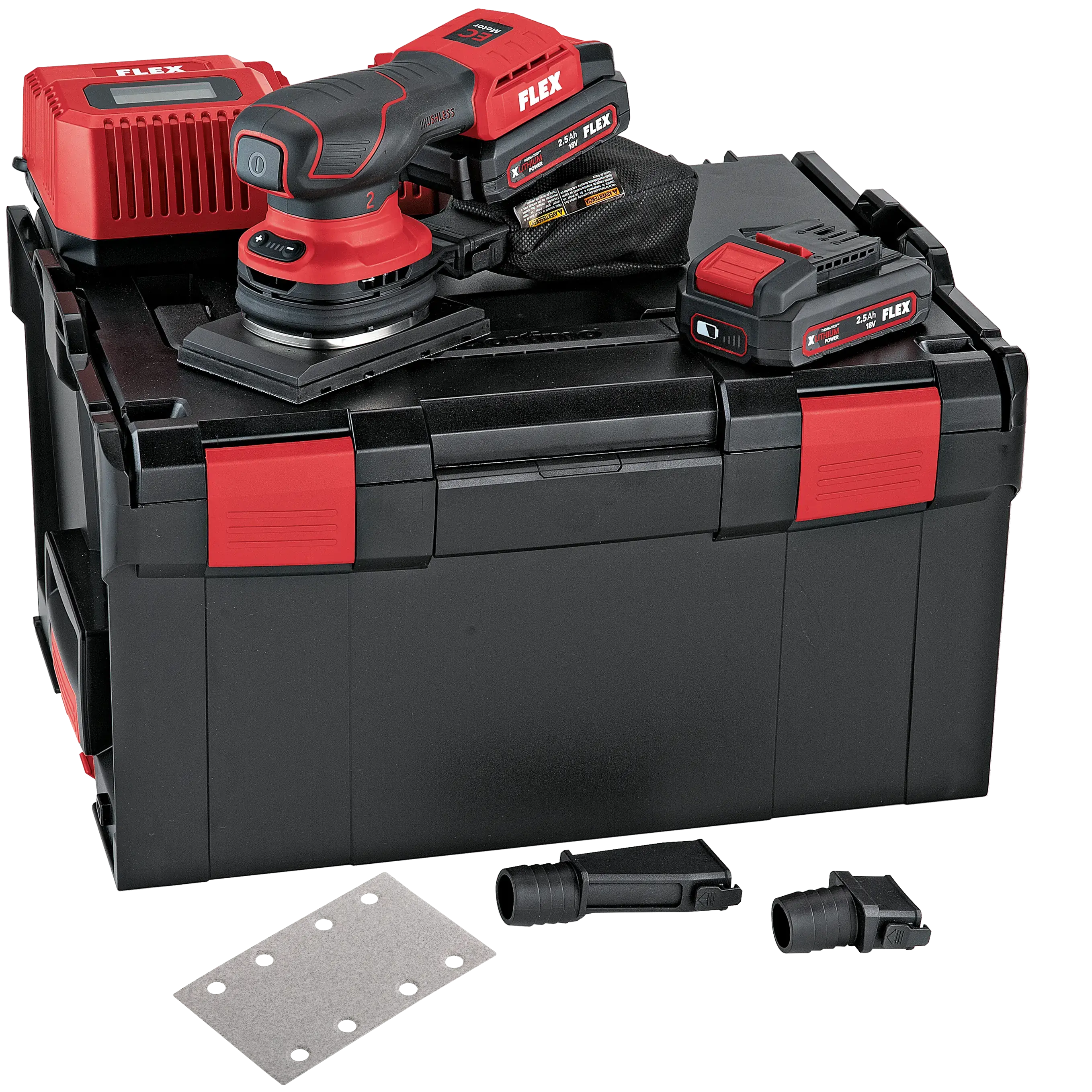 FLEX OSE 2-80 18-EC/2.5 Set, Aku vibrační bruska s regulací otáček bezuhlíková 18 V + Akce brusivo 100ks