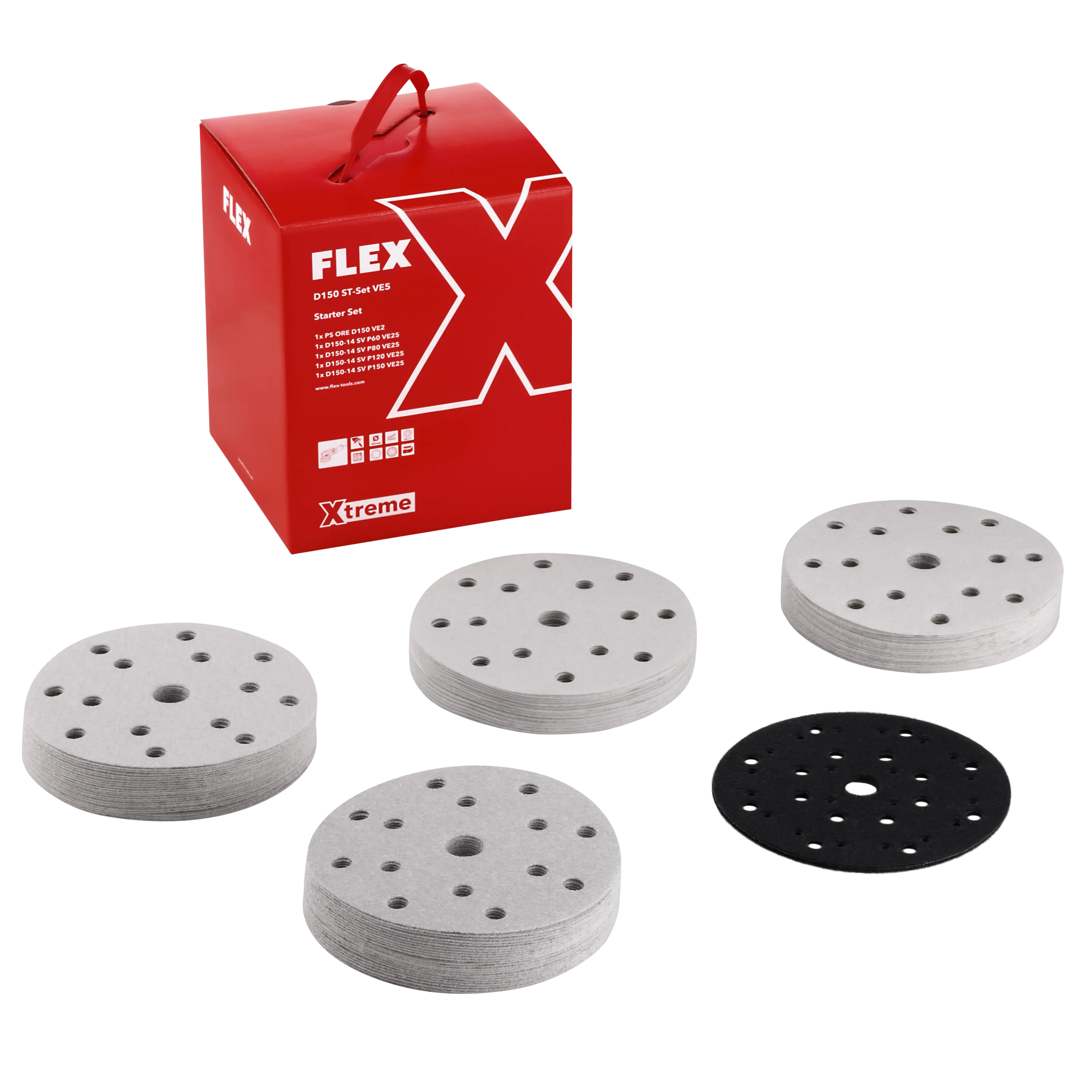 FLEX D150 ST-Set VE5 – Startovací sada univerzálního brusiva Xtreme 150 mm