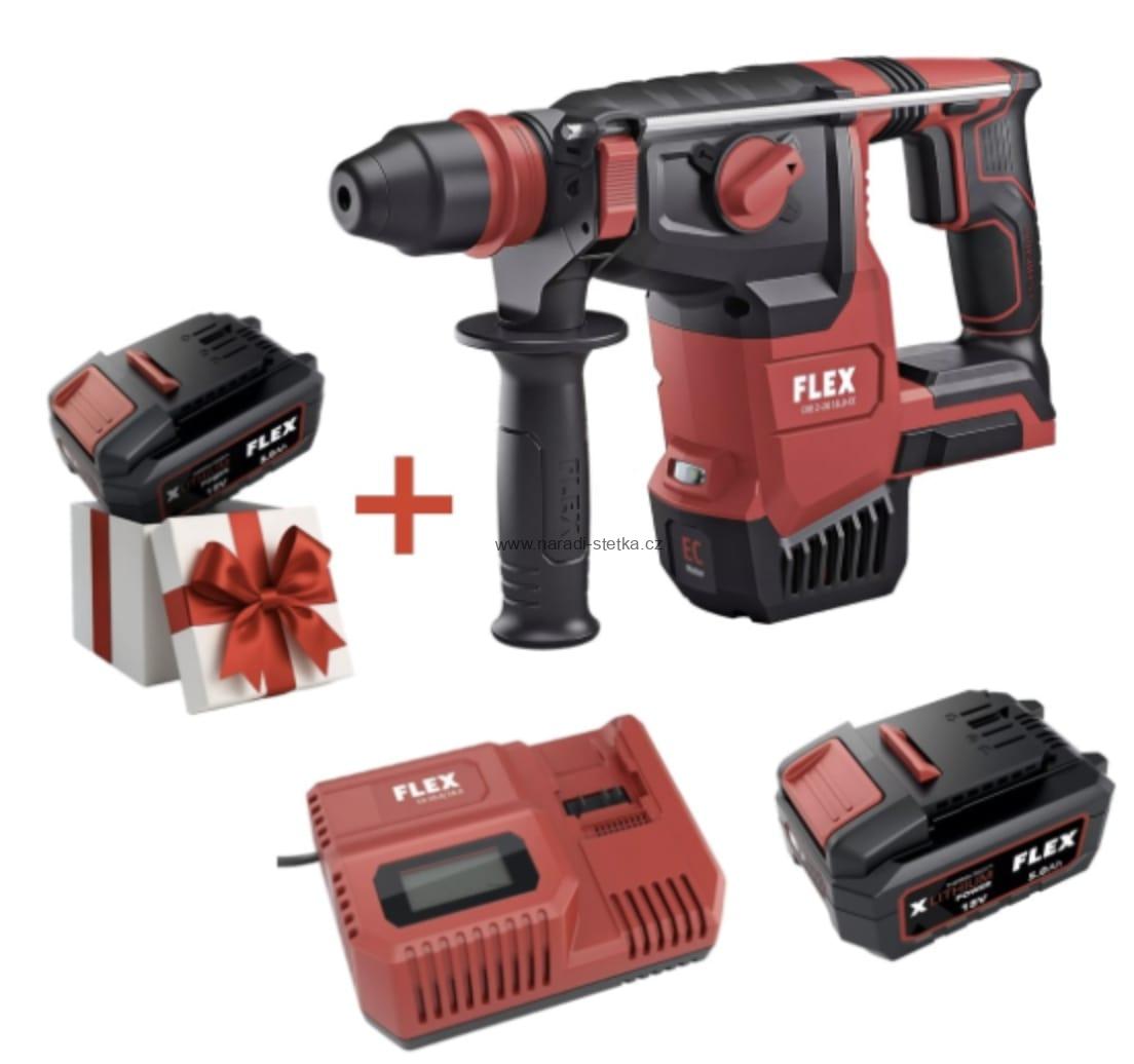 FLEX CHE 2-26 18.0-EC C Kombinované aku vrtací kladivo 18,0 V + 1x baterie 5.0Ah + rychlonabíječka