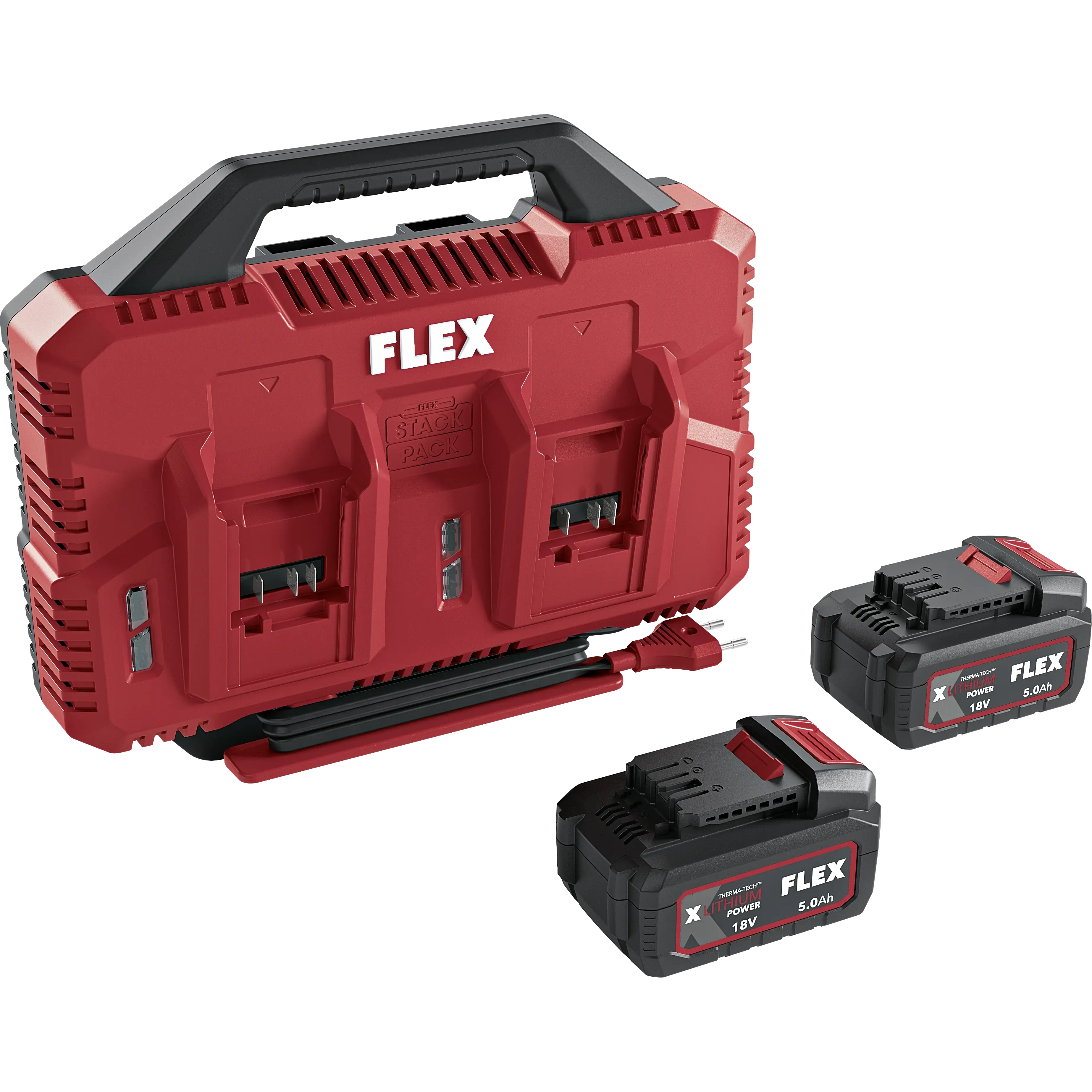 FLEX P-Set 18-55 Duo SP, sada 2x baterie 5.0 Ah + Dvojitá rychlonabíječka 12/18 V