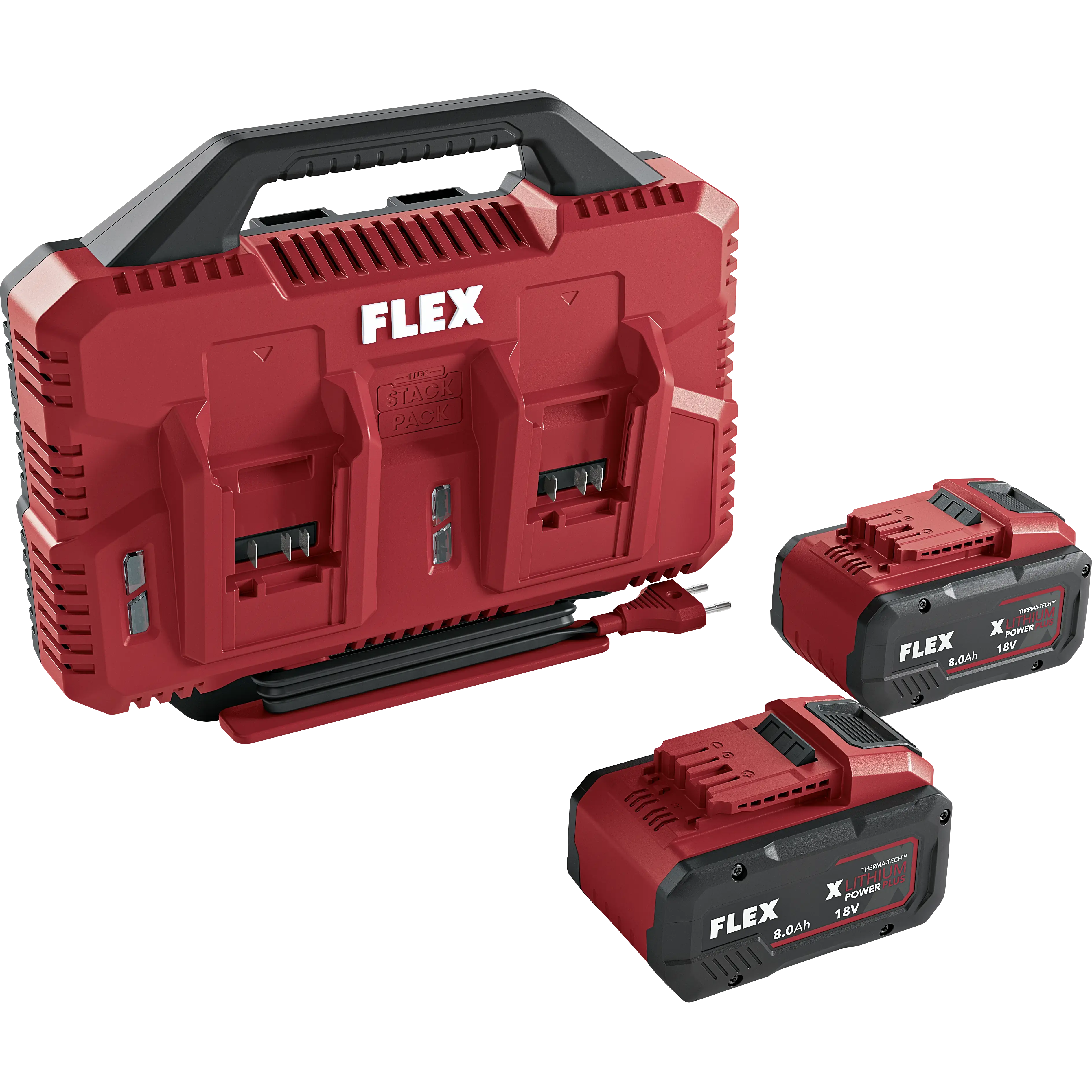 FLEX P-Set 18 88 Duo SP, sada 2x baterie 8.0 Ah + Dvojitá rychlonabíječka 12/18 V