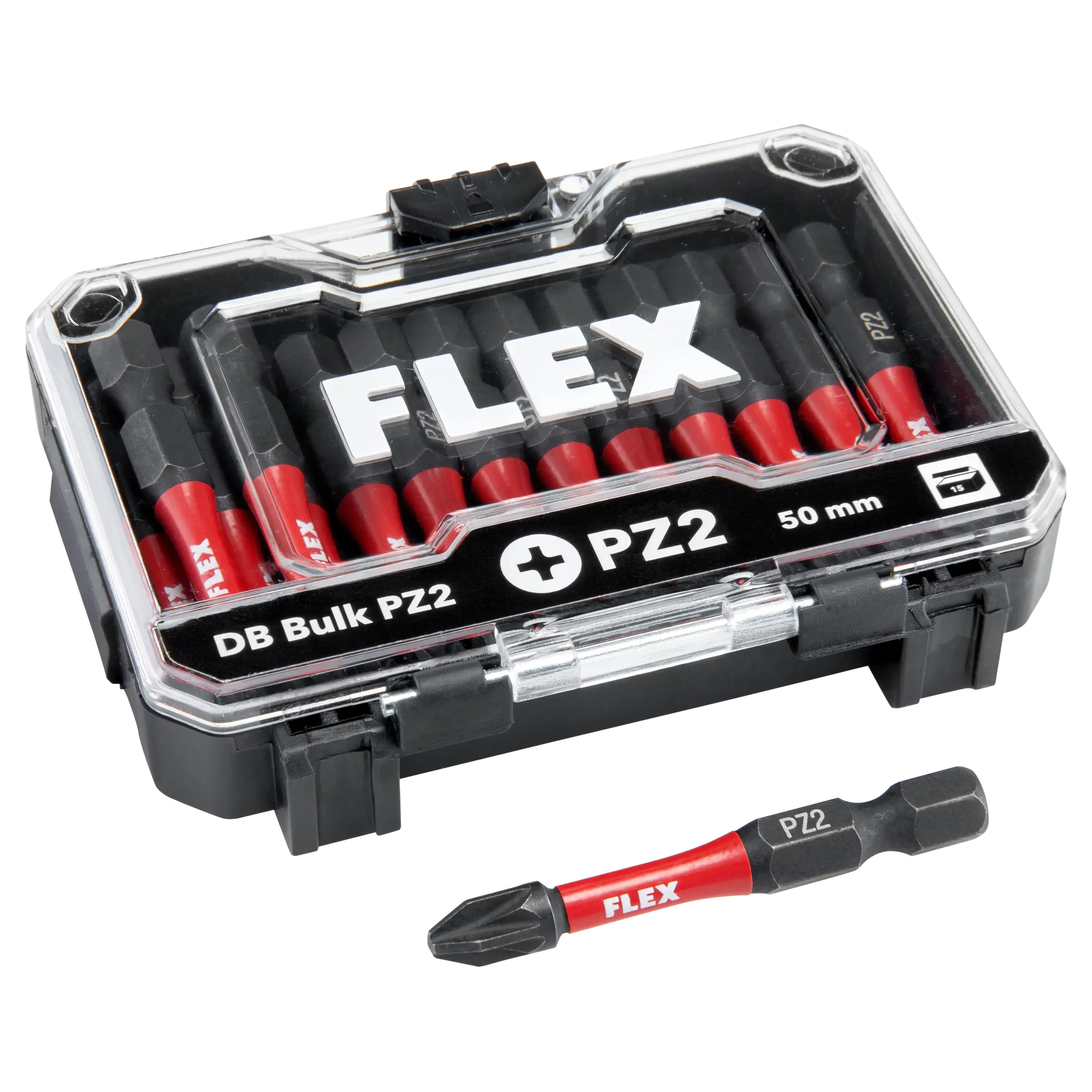 FLEX DB Bulk PZ2-50mm VE15, Sada bitů 15ks