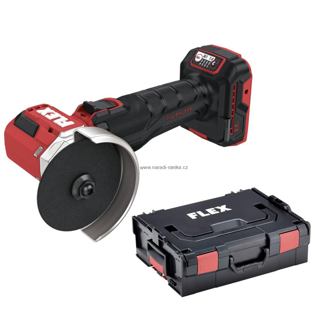 FLEX LBE 76 18-EC – aku úhlová minibruska 18 V, 76 mm, v kufru L-BOXX