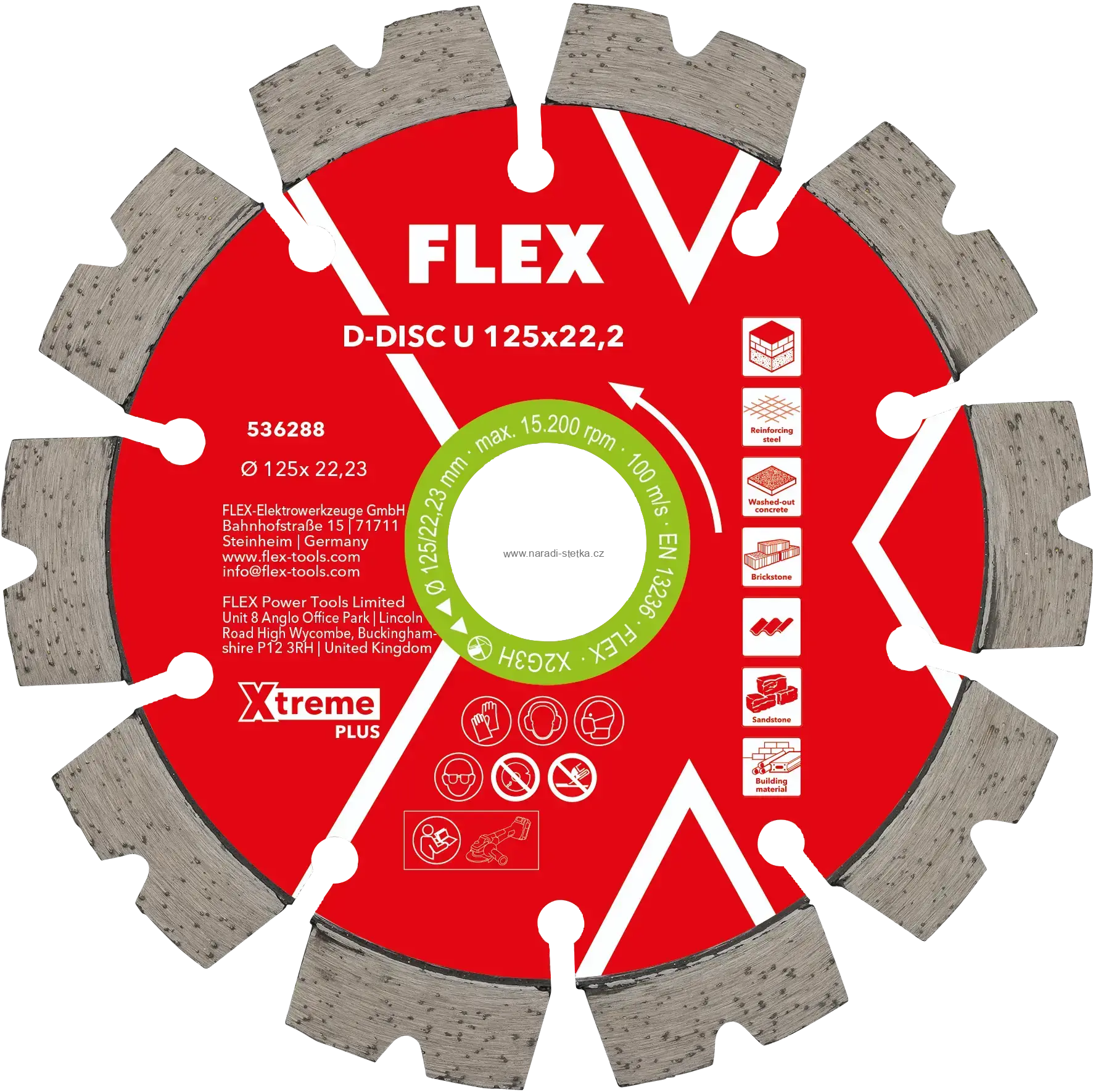 FLEX Universal Xtreme Plus 125 mm – diamantový řezací kotouč na beton a stavební materiály