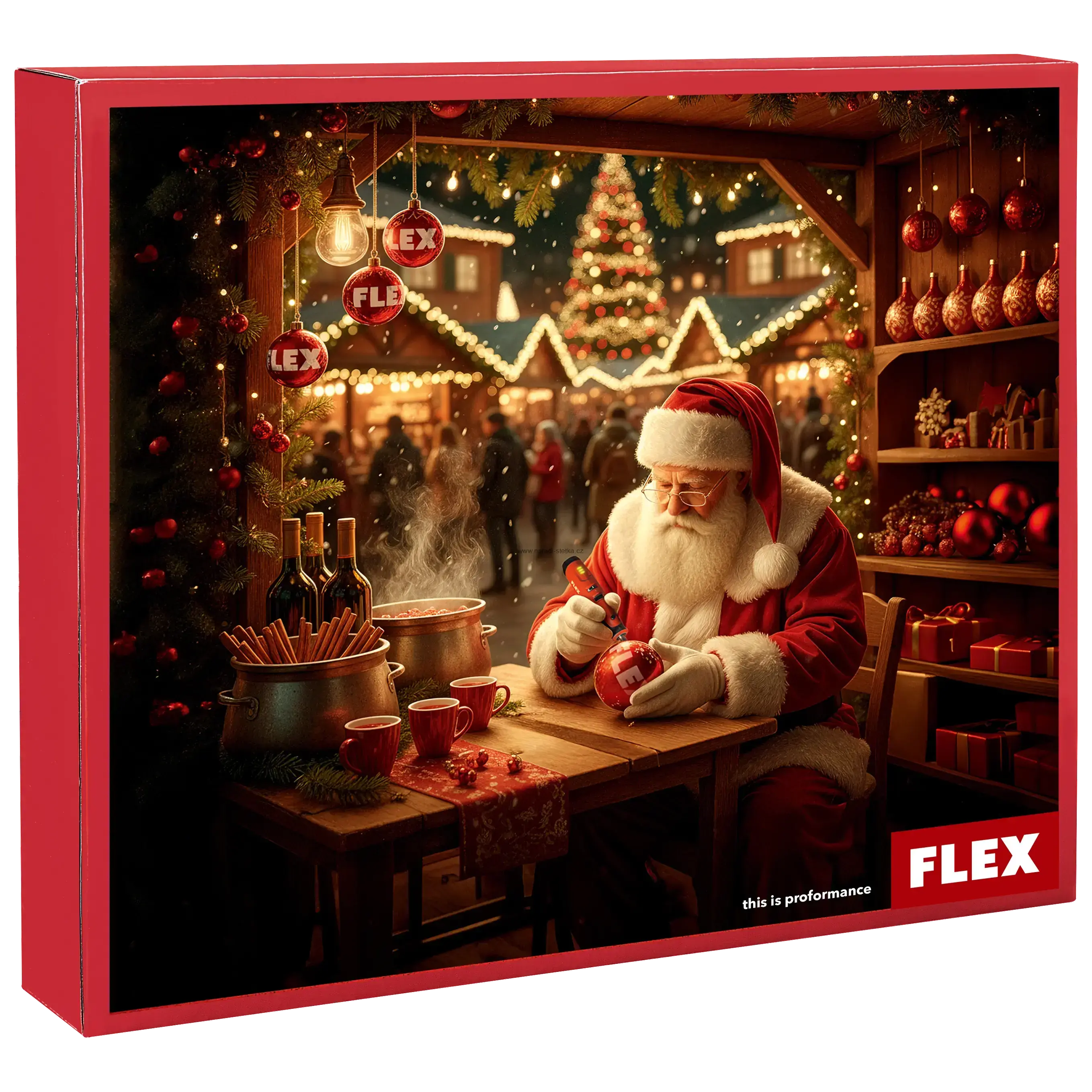 FLEX X-mas 2026 – adventní kalendář s aku rotační bruskou 4 V a příslušenstvím