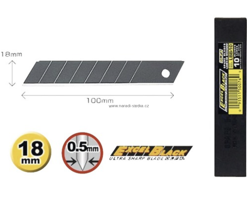 Náhradní čepele OLFA LBB-10, extra ostré 10ks