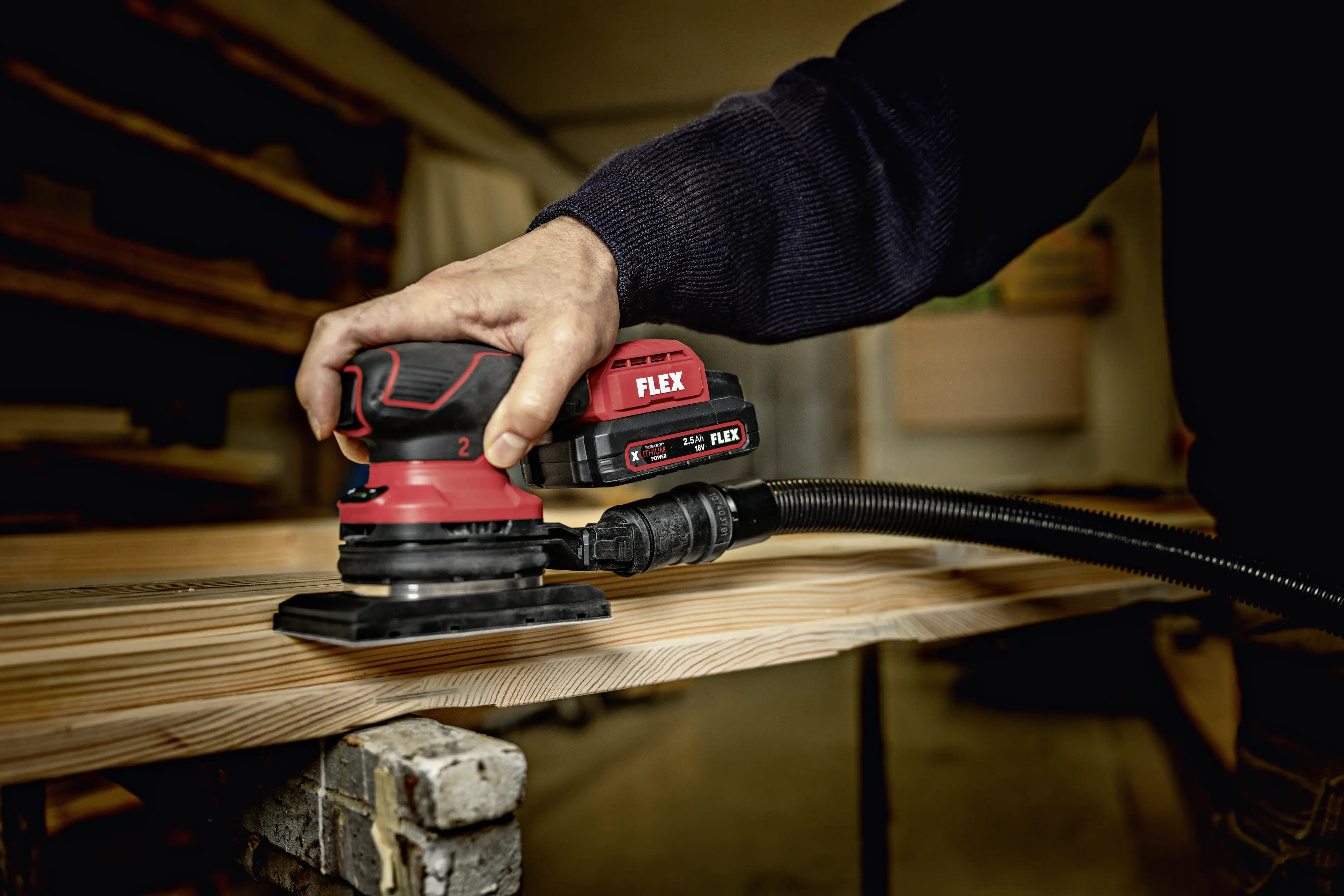 FLEX OSE 2-80 18-EC/2.5 Set, Aku vibrační bruska s regulací otáček bezuhlíková 18 V + Akce brusivo 100ks