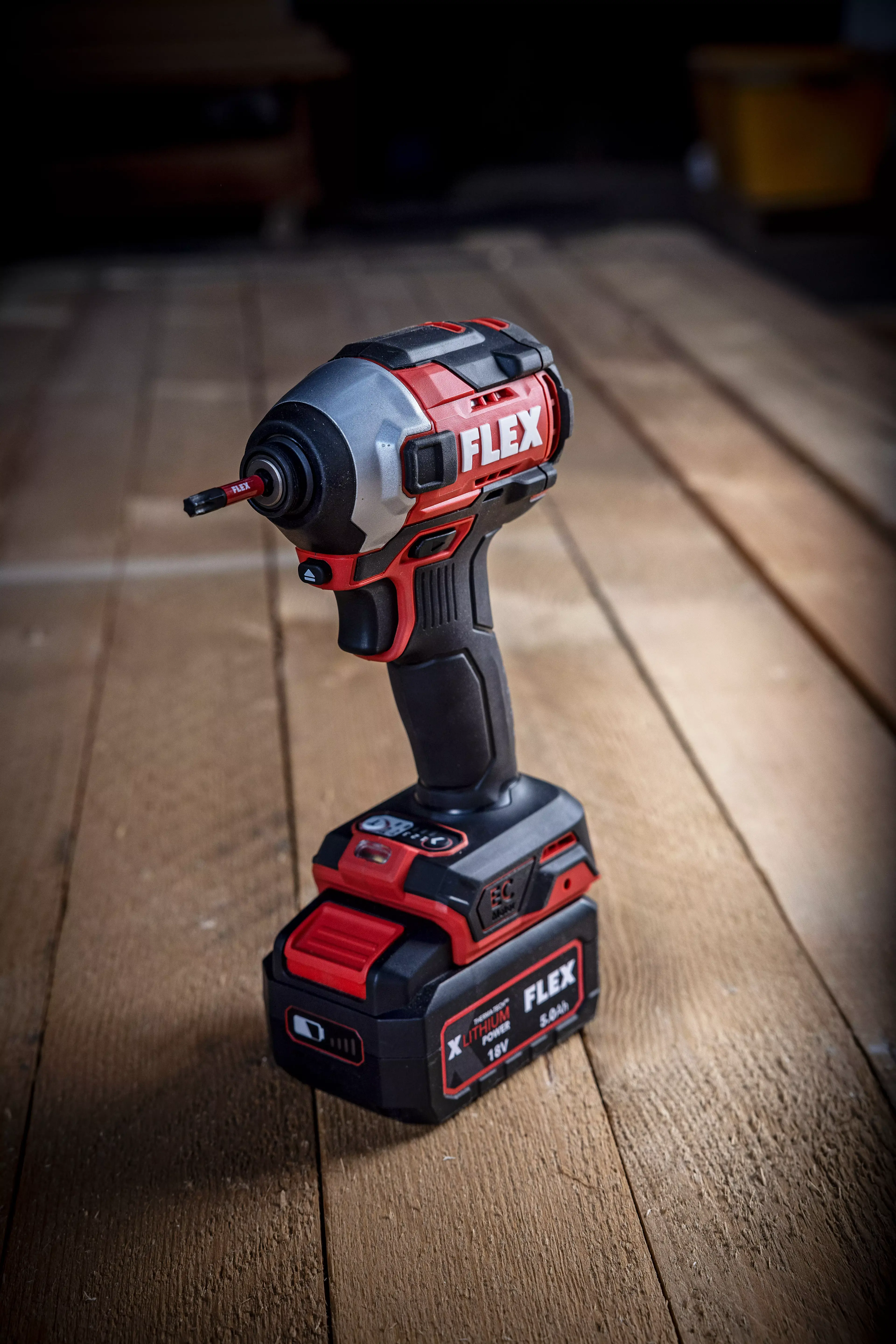 FLEX ID 1/4" 18.0-EC HD C, Aku rázový utahovák 18,0 V s funkcí vyhození bitu