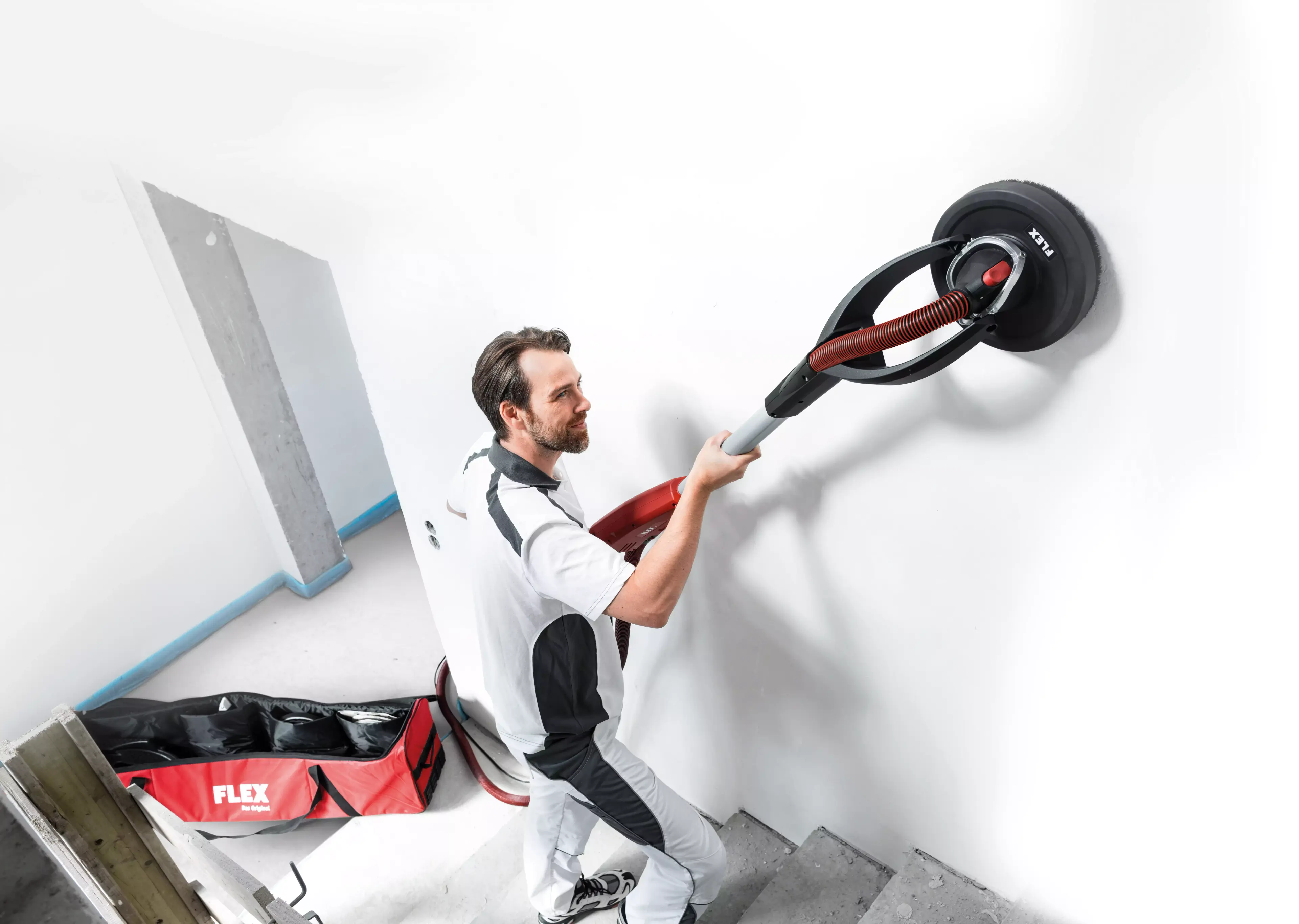 FLEX GE 7 + MH-O, Bruska na stěny a stropy Giraffe® s výměnným systémem brusných hlav