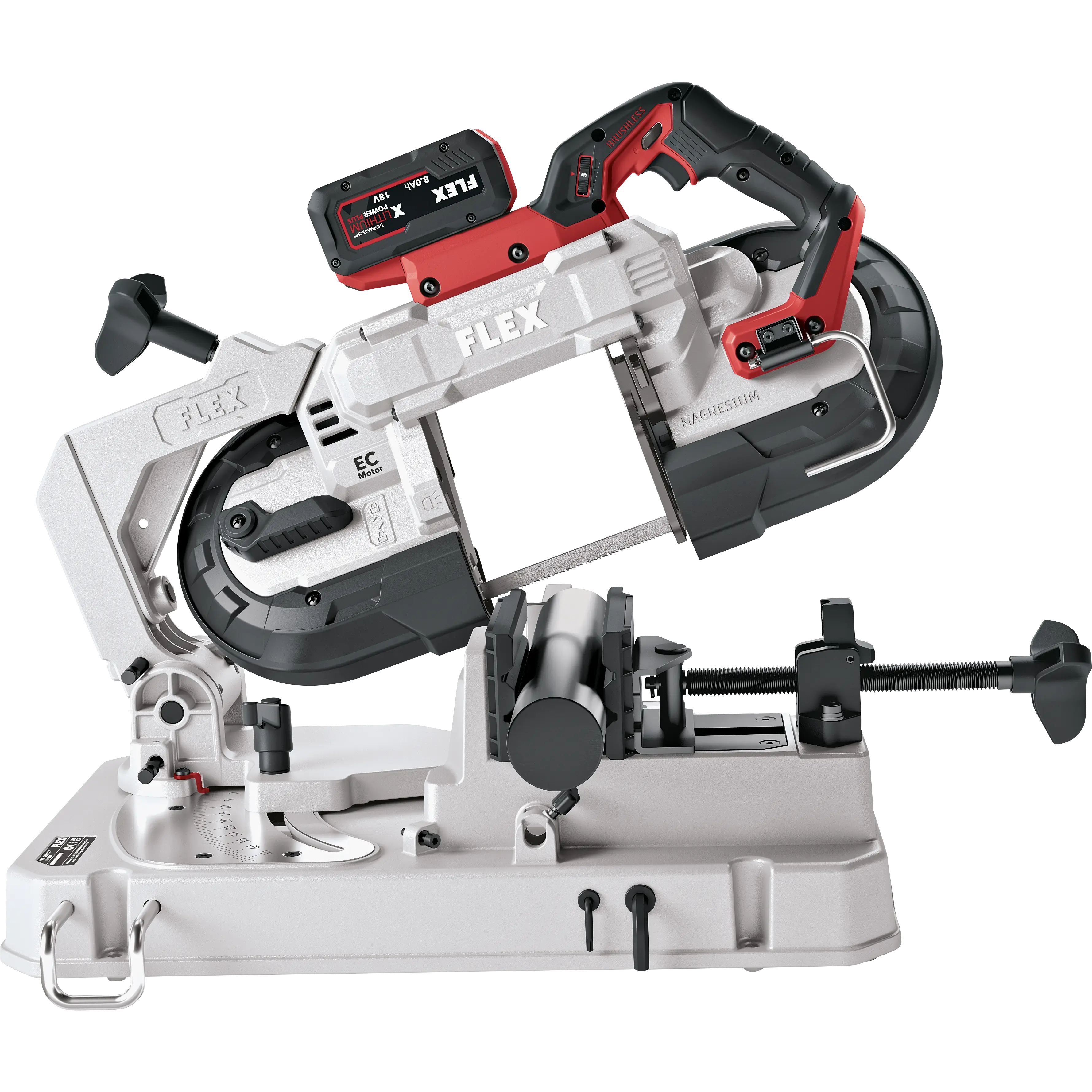 FLEX SBE 127 18-EC a pracovní stůl WB SBE 127 , Akumulátorová pásová pila 18 V