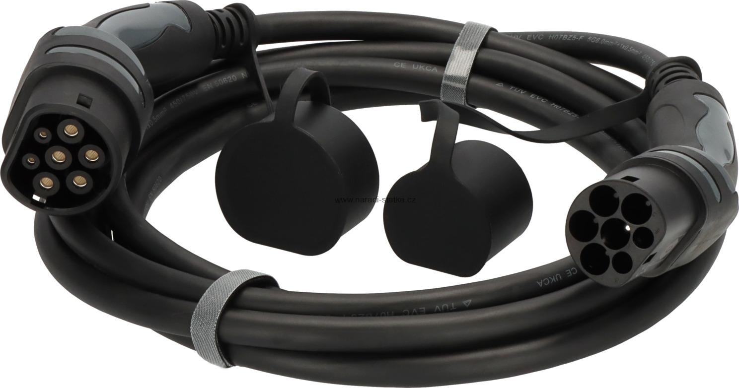 Brennenstuhl nabíjecí kabel EV typ 2, 22kW (nabíjecí kabel e-mobilita typ 2, 5m, IP55, 3fázový, nabíjecí kabel s brašnou pro elektrická a hybridní vozidla)