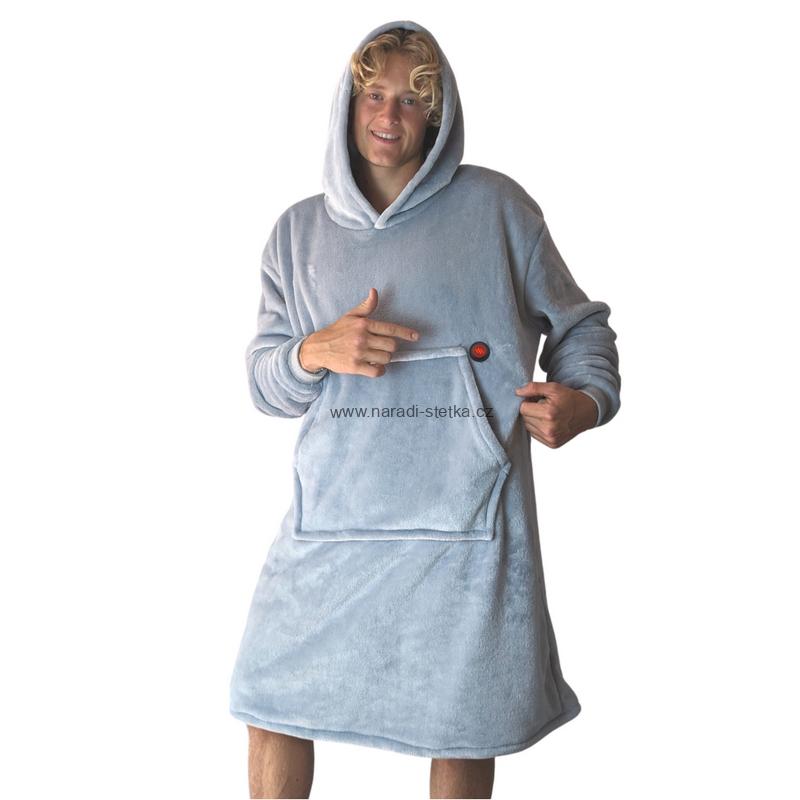 Vyhřívané ultra měkké domácí pončo s USB připojením