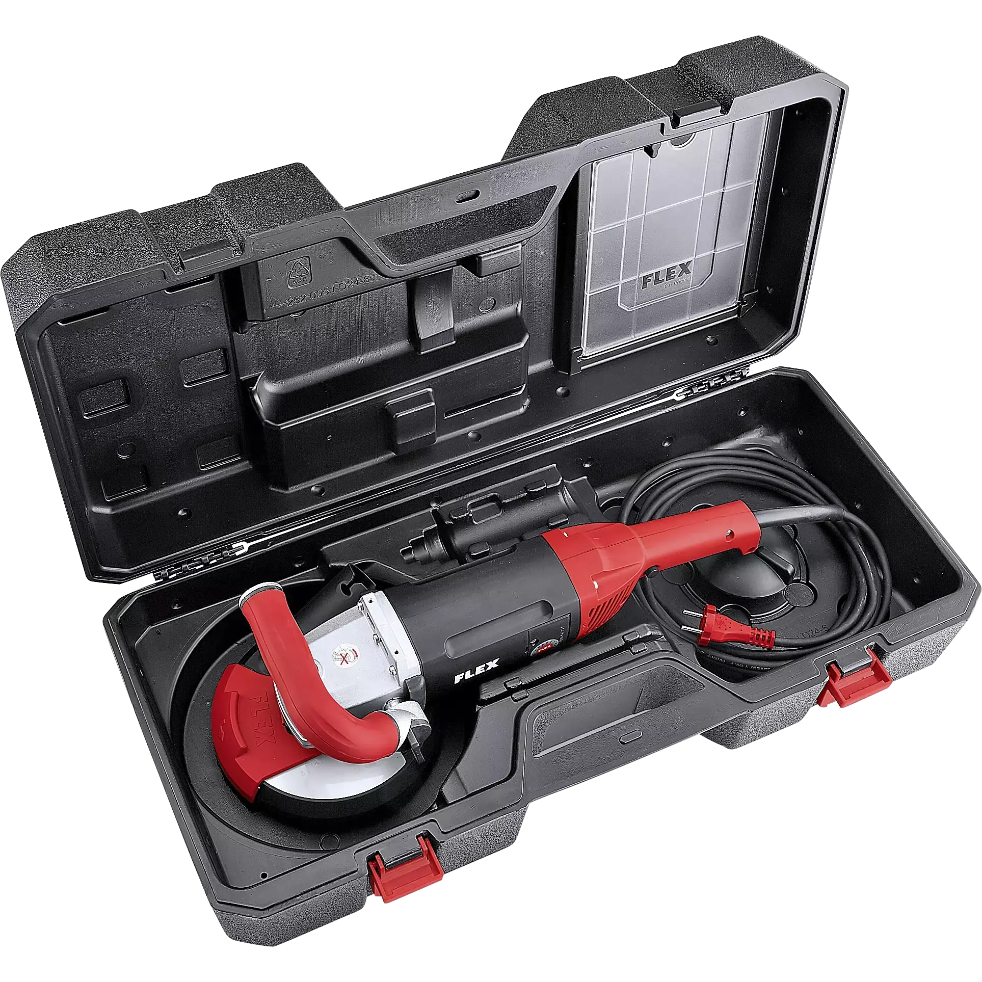 FLEX LD 18-7 150 R, Kit Turbo-Jet, Silná sanační bruska s výkonem 1750 W pro broušení až do rohů, 150 mm