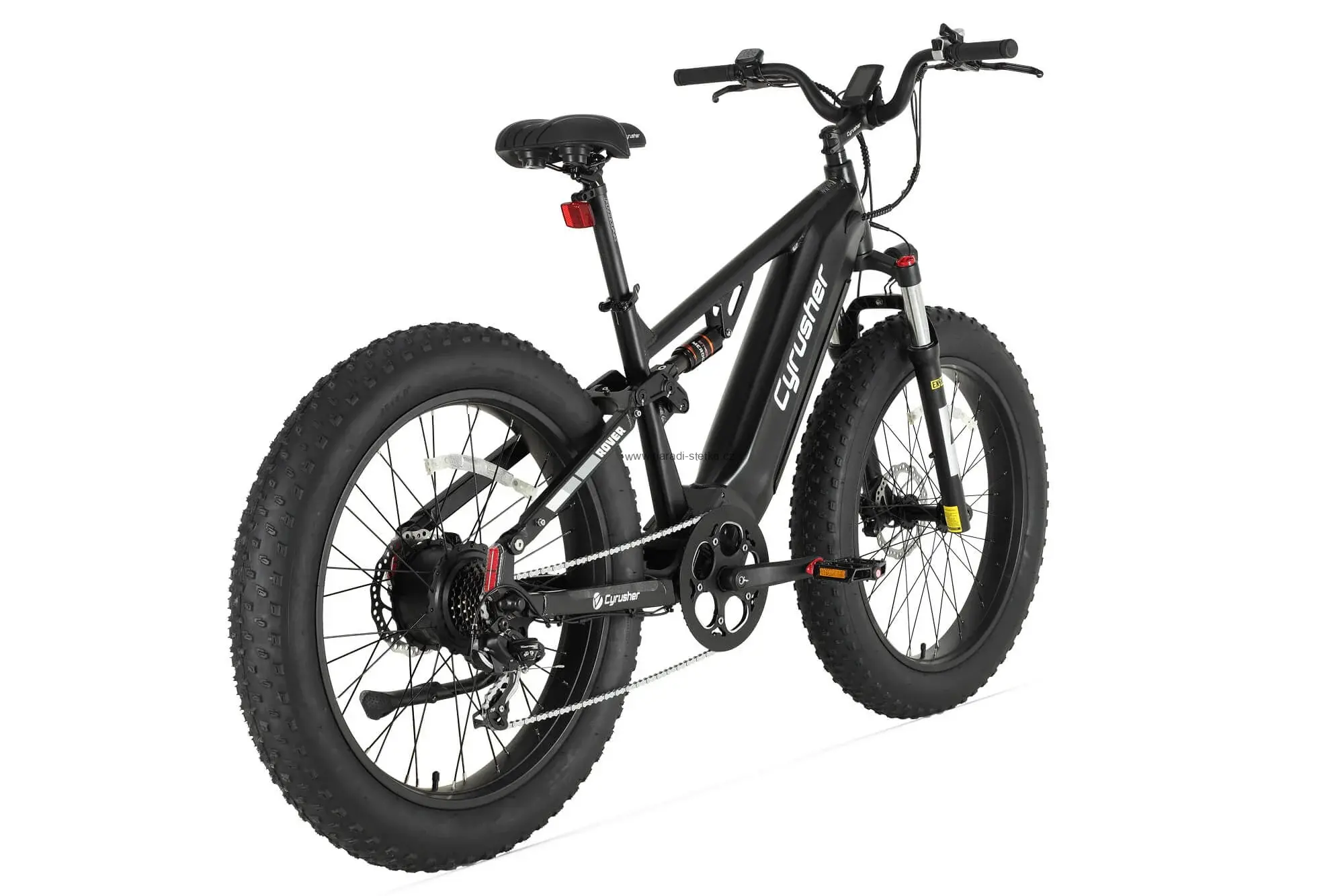 Cyrusher Rover celoodpružené elektrokolo Fatbike černé