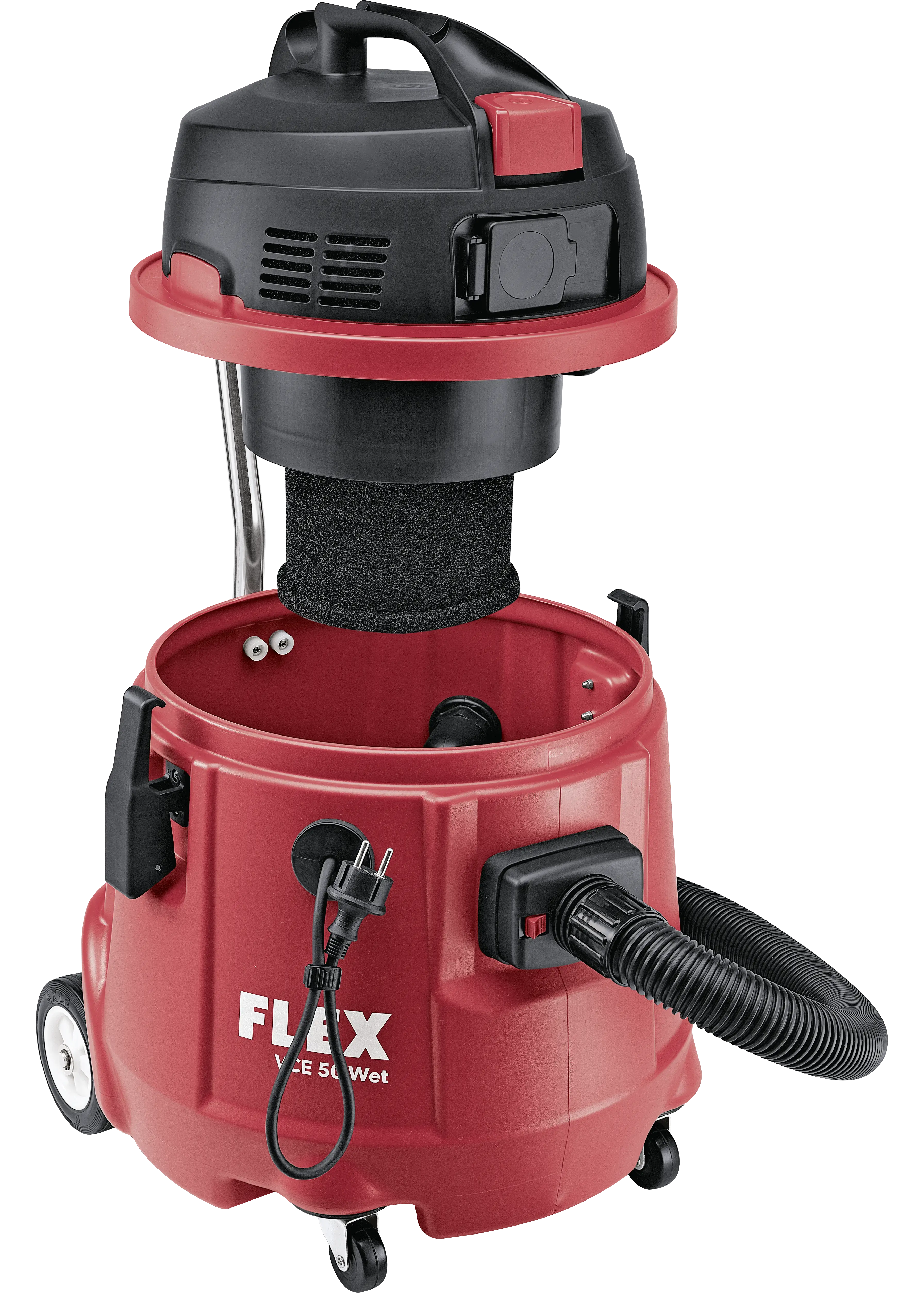 FLEX VCE 50 WET, Vysavač na mokré vysávání s integrovanou vodní pumpou až 233 L/min , 50 l