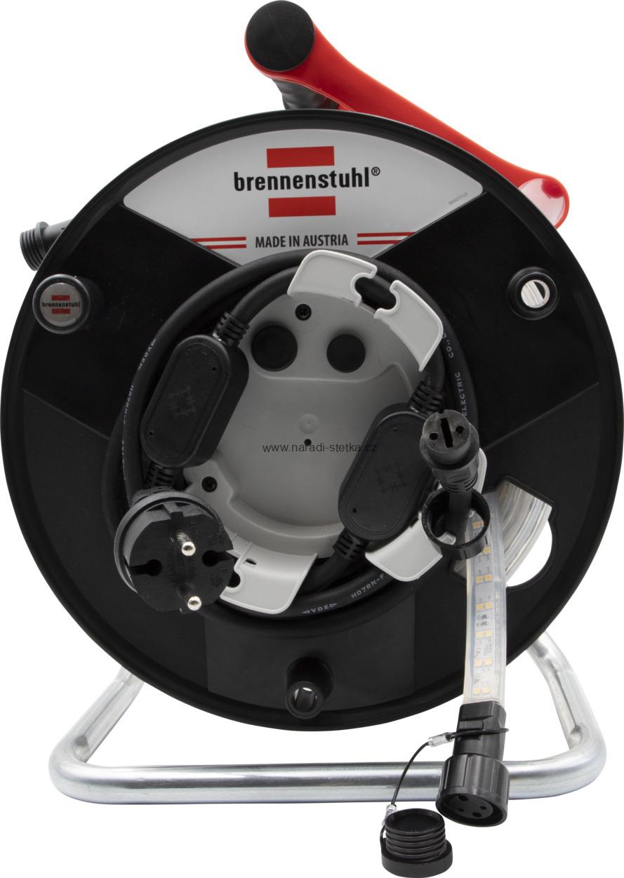 Brennenstuhl LED světelná hadice BS2540SI D na úložném bubnu, 25m, 4000K, oboustranná, 2m H07RN-F 2G1.5 typ C (IP44)