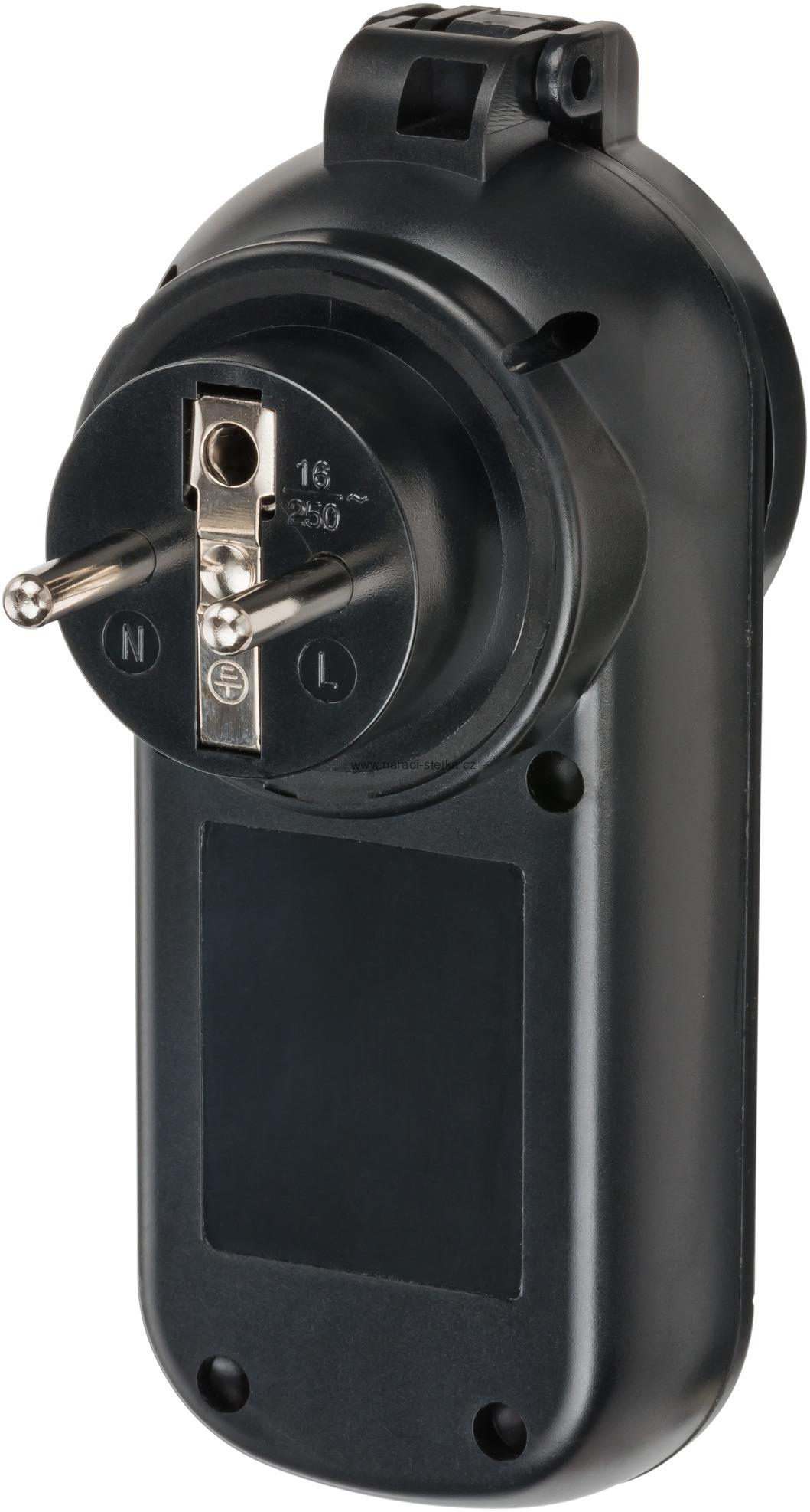 Brennenstuhl sada zásuvek s dálkovým ovladačem, 2 venkovní zásuvky s uzávěrem IP44 černé