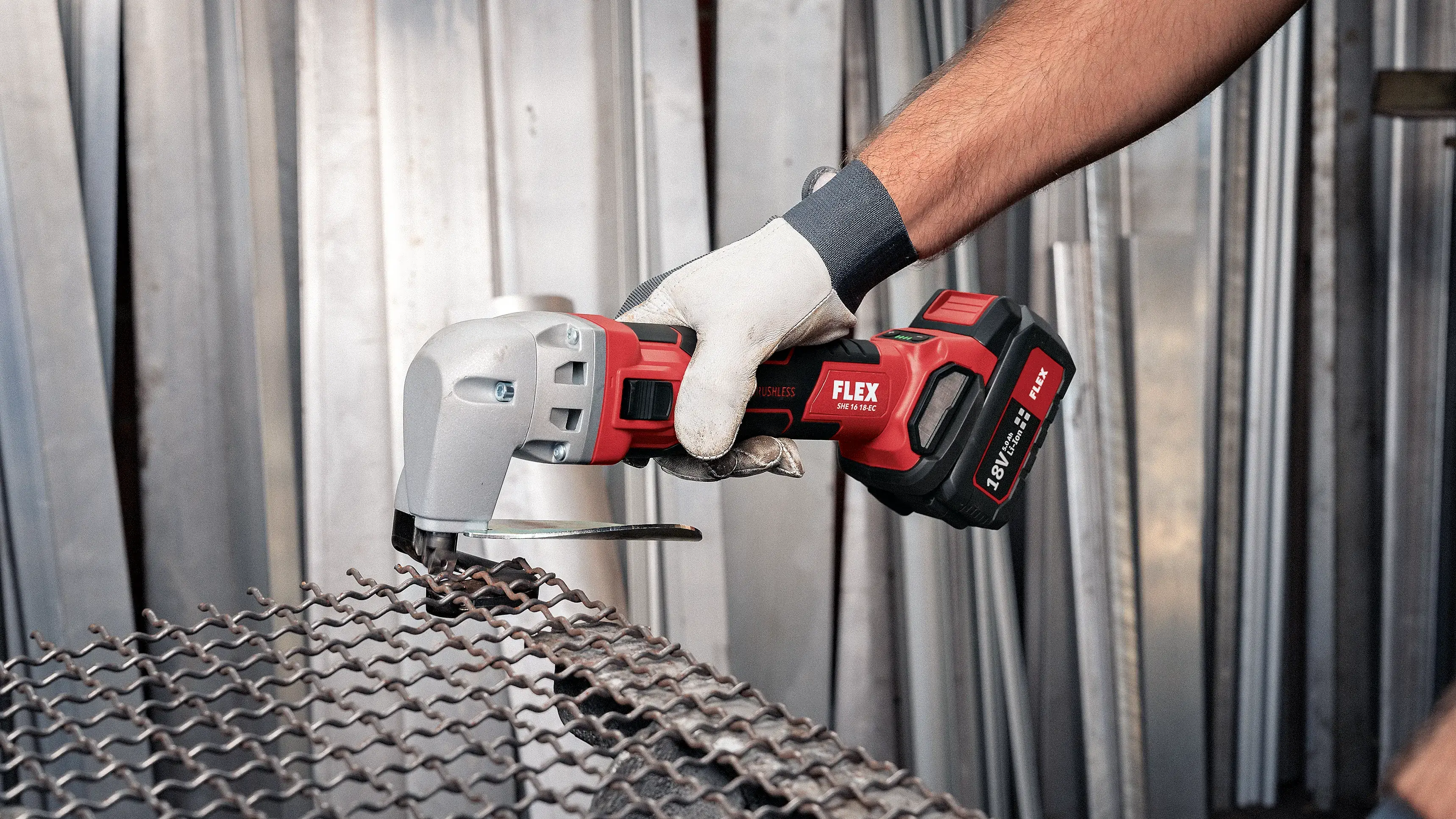 FLEX SHE 16 18.0-EC C Aku nůžky na kov / plech 18 V