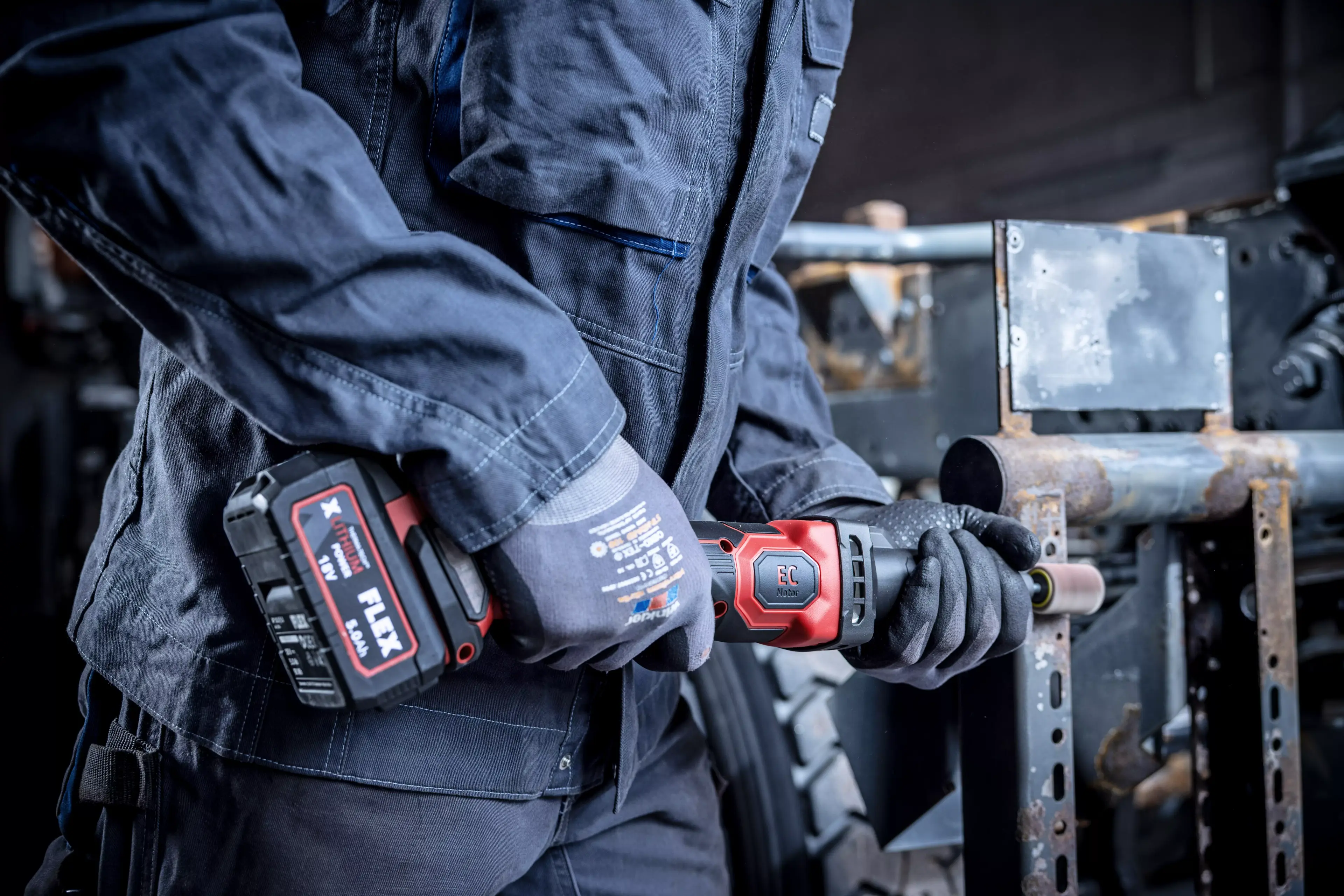 FLEX DGE 25 18.0-EC C Aku přímá bruska 18,0 V s variabilními otáčkami