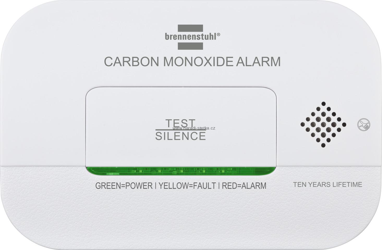 Brennenstuhl detektor CO CM A 3030 / Detektor oxidu uhelnatého, výstražný detektor oxidu uhelnatého s poplašným signálem a LED displejem