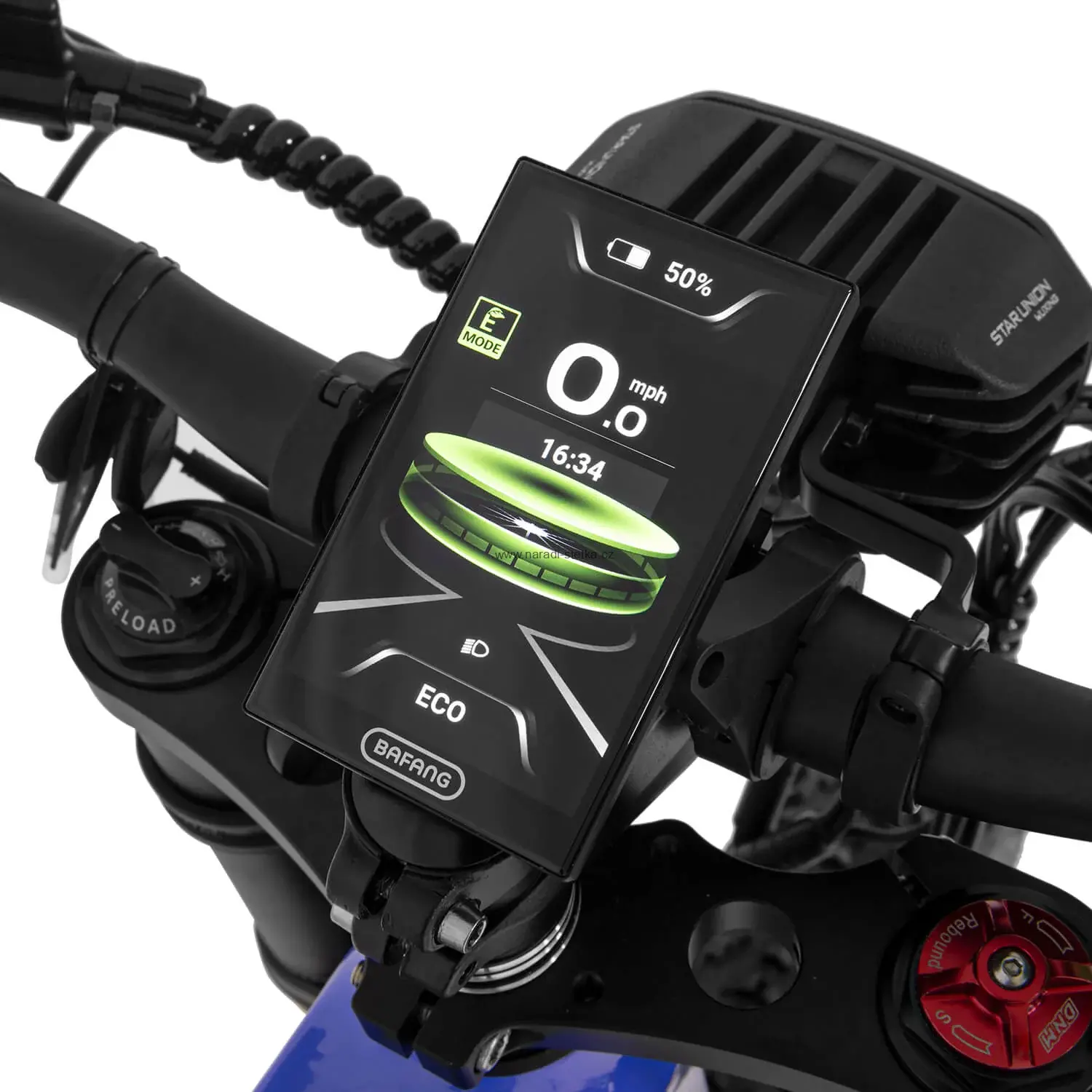 Cyrusher Trident celoodpružené horské elektrokolo Fatbike se středním pohonem černé