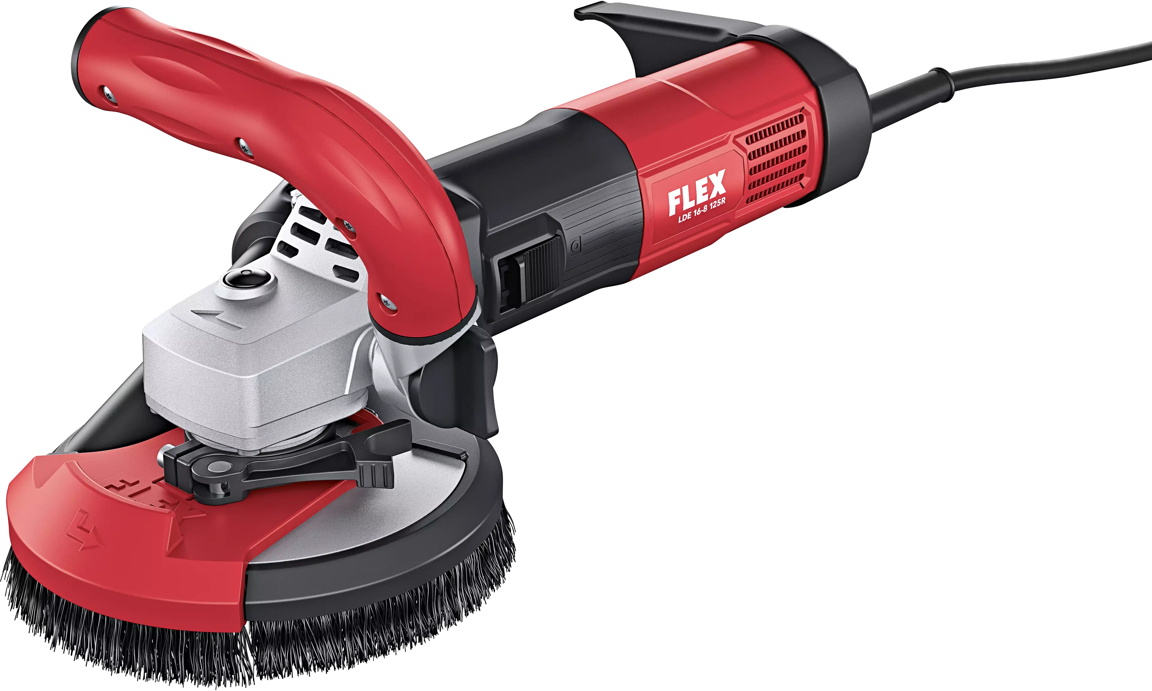 FLEX LDE 16-8 125 R, Kit TH-Jet, Sanační bruska s variabilními otáčkami pro bezprašné broušení až do rohů, 125 mm