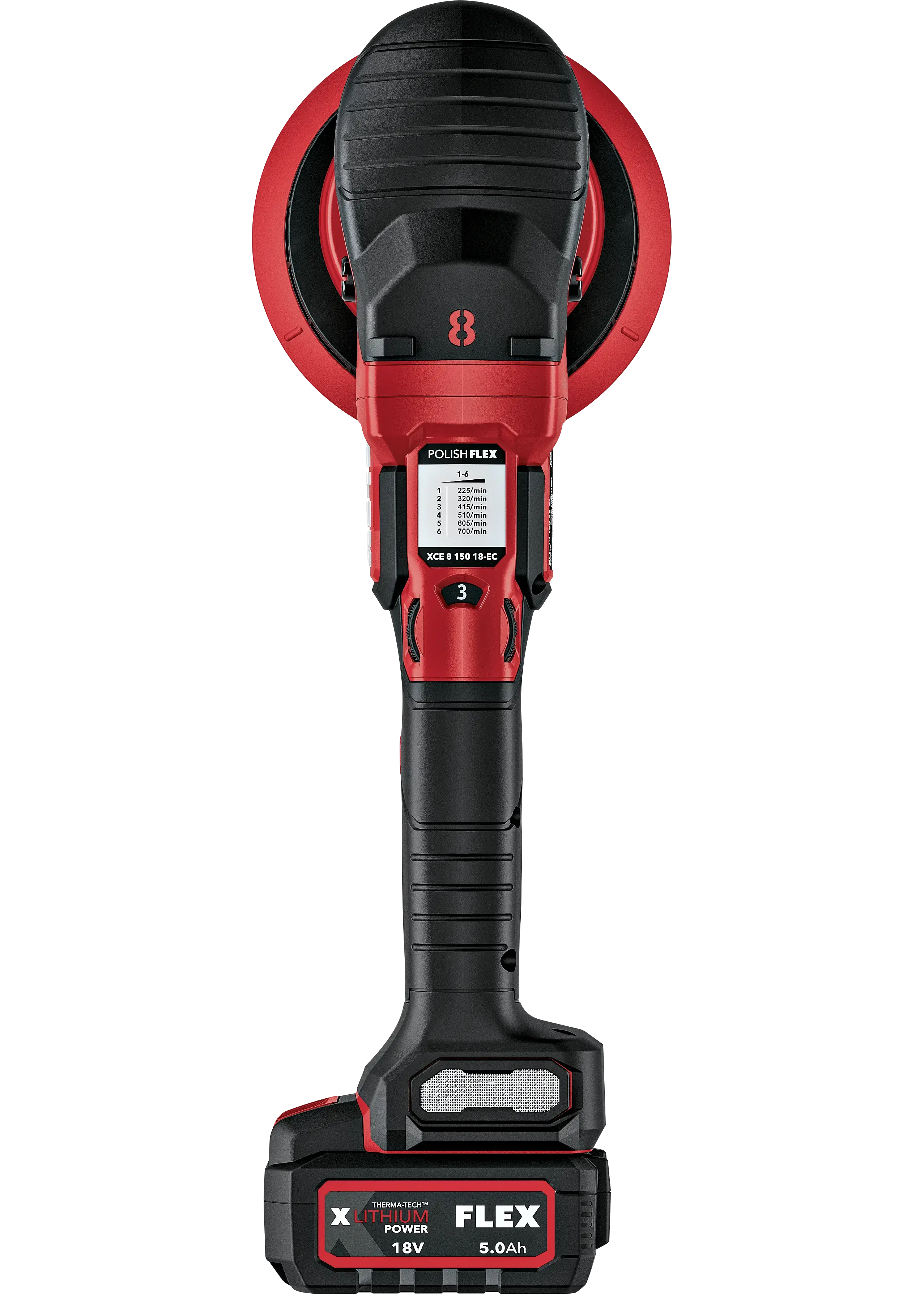FLEX XCE 8 150 18-EC Set, Akumulátorová excentrická leštička s permanentní rotací 18 V