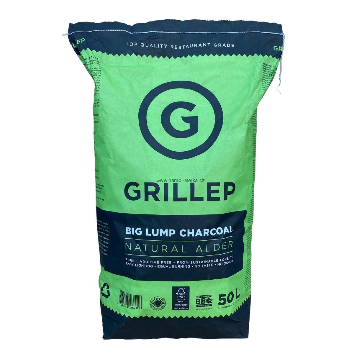 Velkoobjemové olšové dřevěné uhlí Grillep 50 l