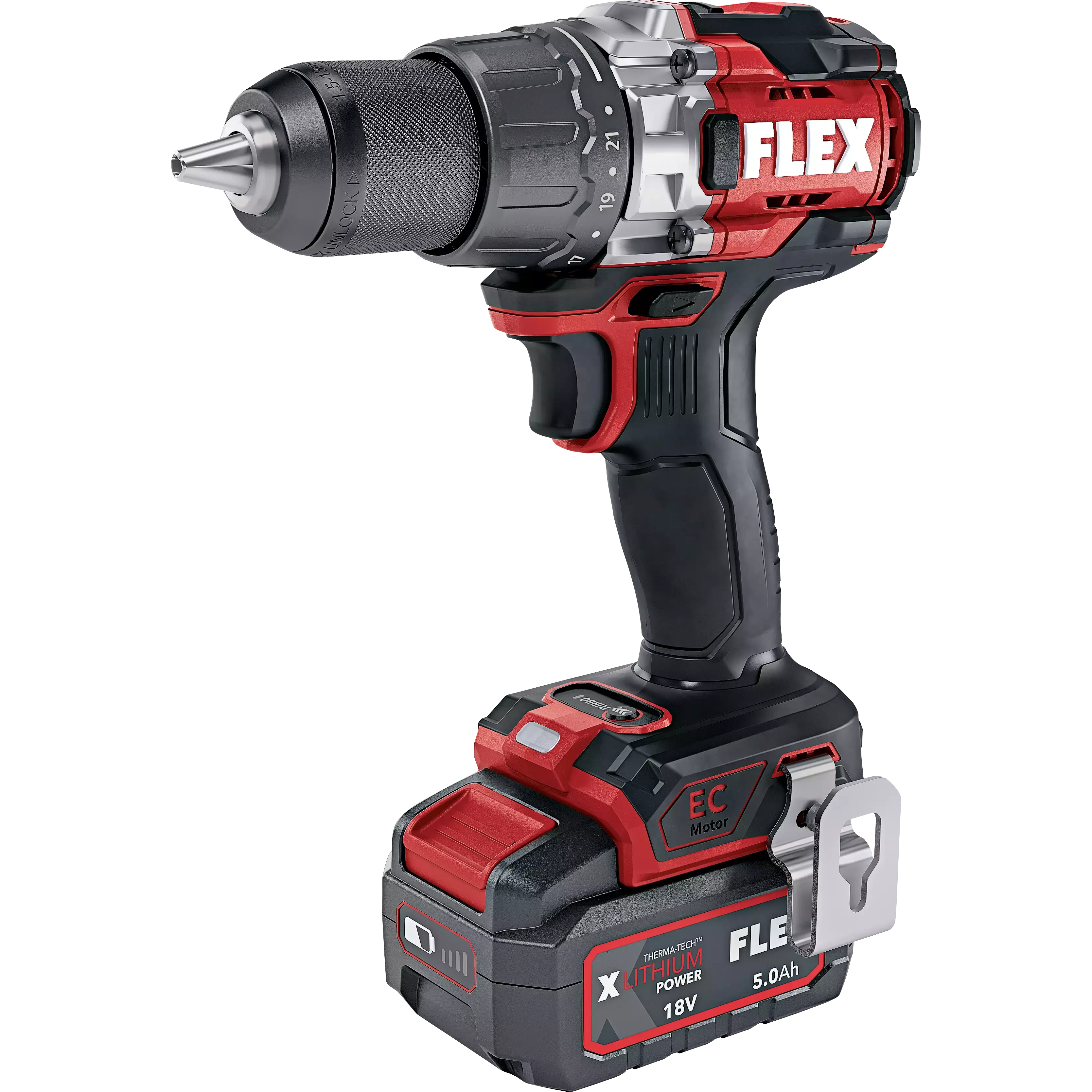 FLEX DD 2G 18.0-EC HD/5.0 Set, 158Nm aku šroubovák a funkcí turbo 18 V