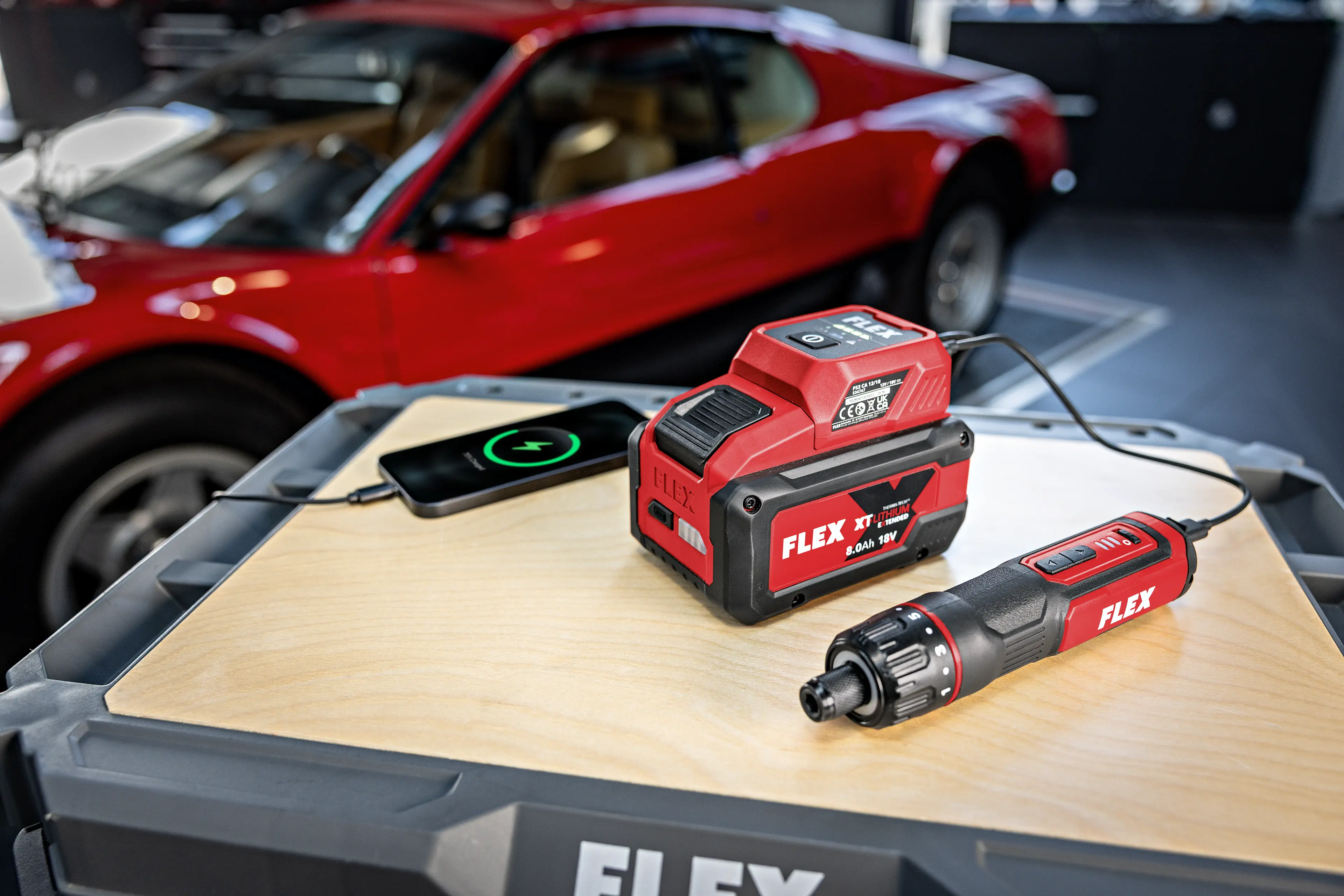 FLEX PS2 CA 12/18 USB adaptér a nabíječka akumulátorů 12 V / 18 V