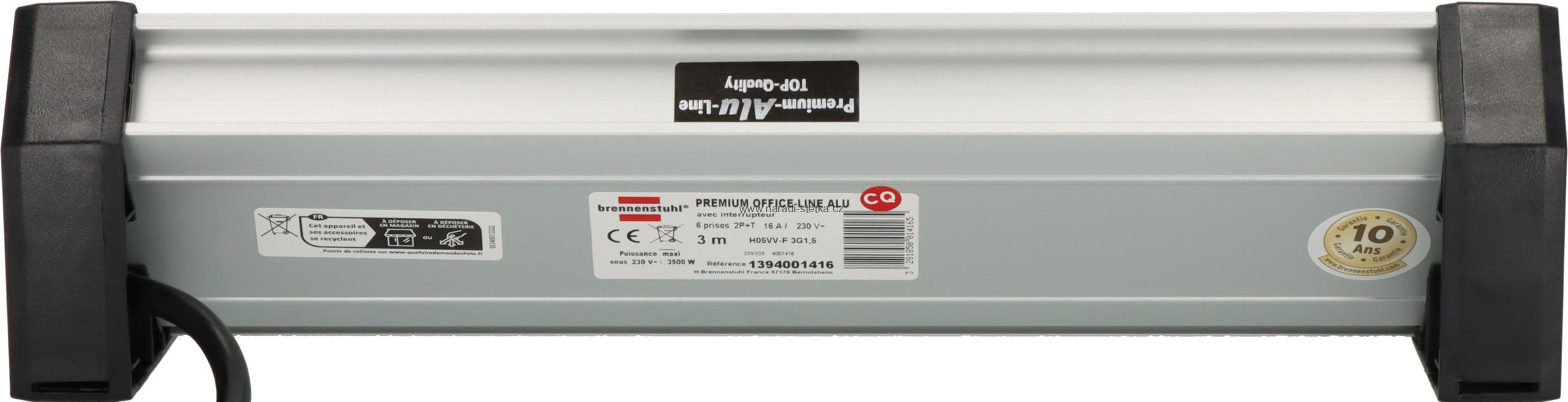 Brennenstuhl zásuvková lišta Premium-Alu-Line Office