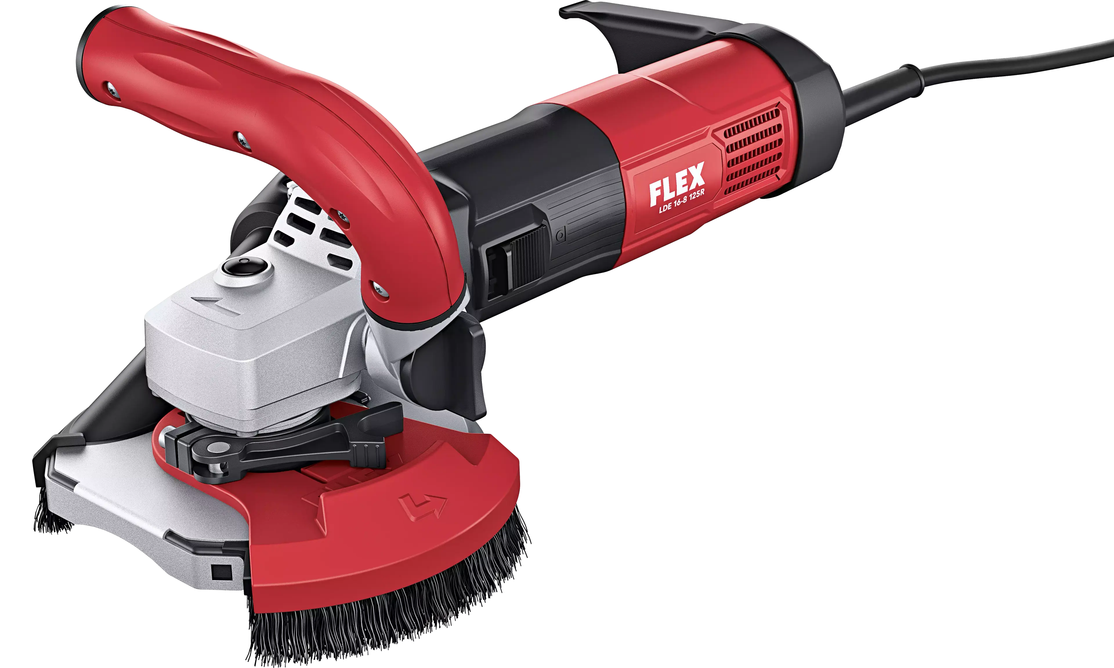 FLEX LDE 16-8 125 R, Kit E-Jet, Sanační bruska s variabilními otáčkami pro bezprašné broušení až do rohů, 125 mm