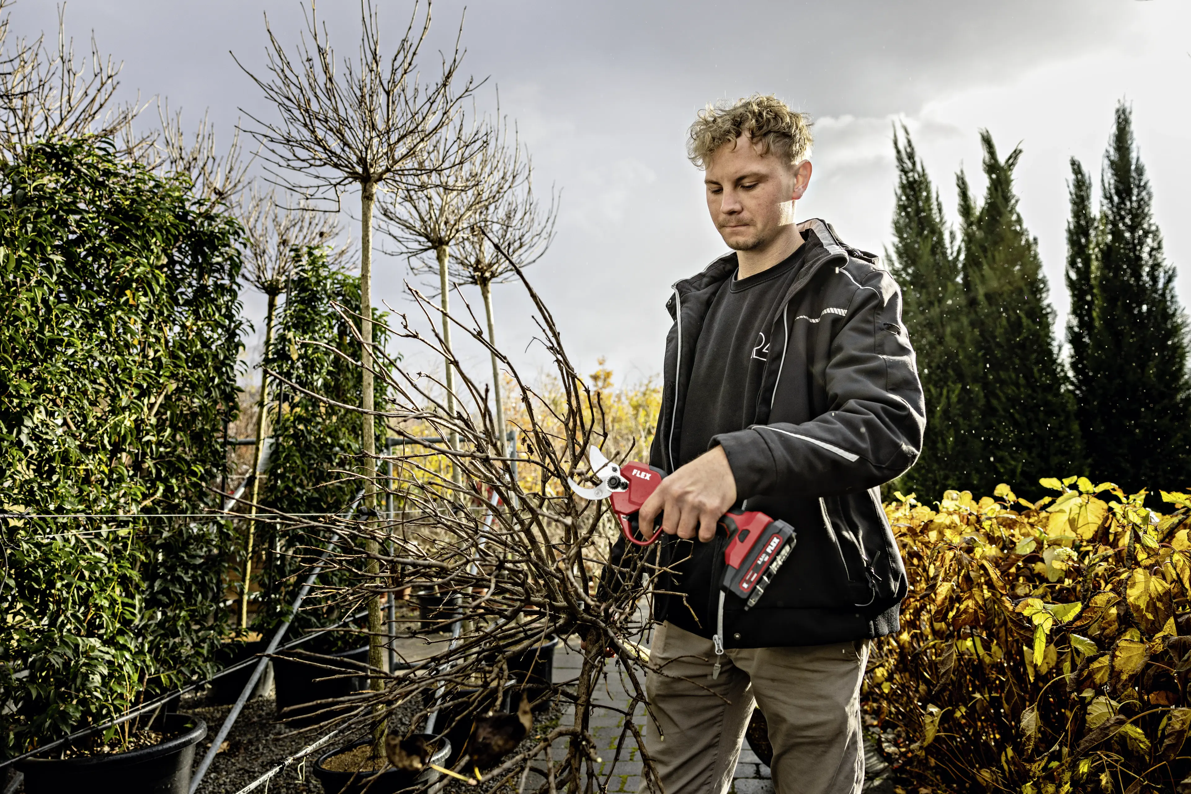 FLEX GPS 35 18-EC + AP 18/5.0 + CA 18.0-LD, Akumulátorové zahradní nůžky 18 V