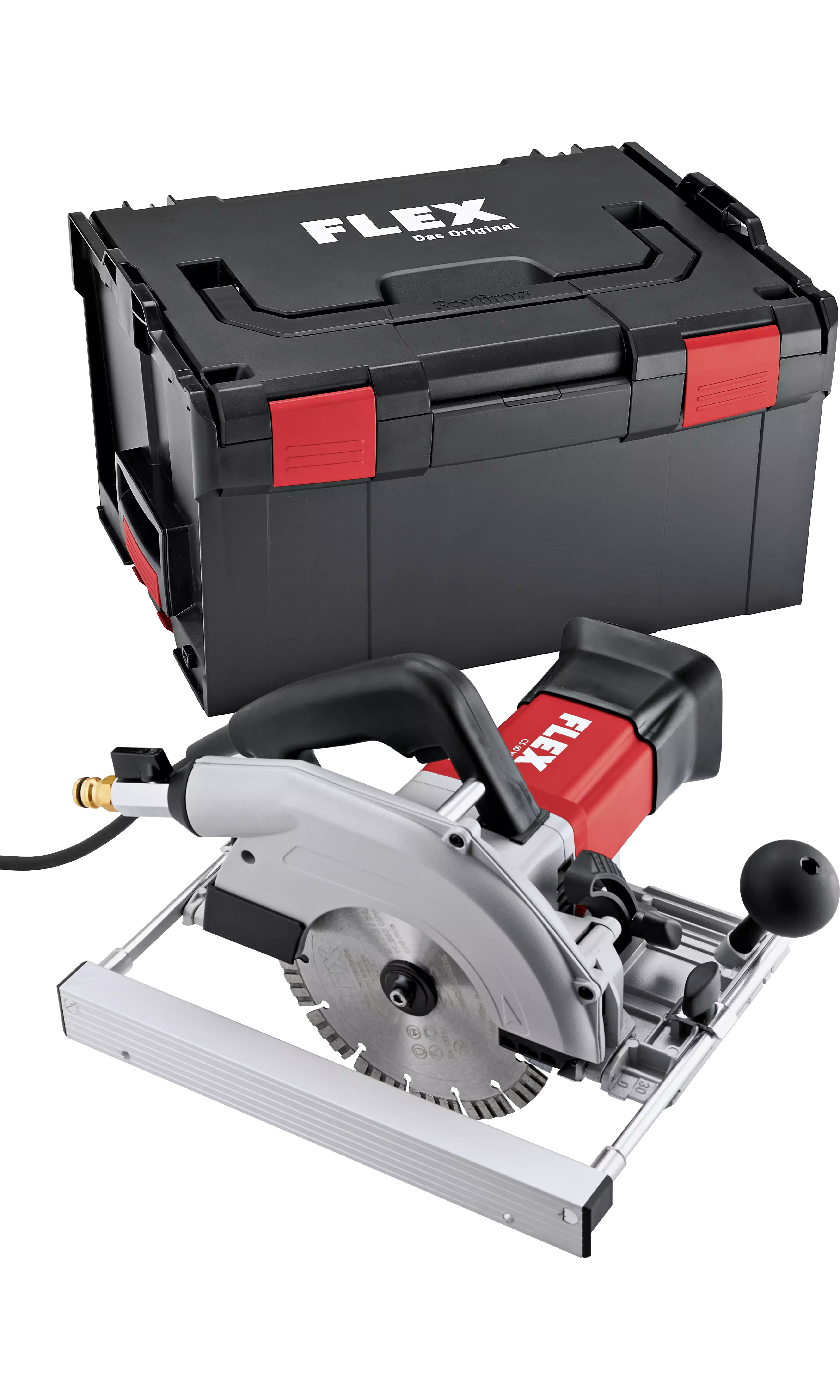 FLEX CS 60 WET, Diamantová pila na mokré řezy, řezy v pokosu do 45 °,se spínačem PRCD + GRS 160 Vodící lišta pro okružní pily